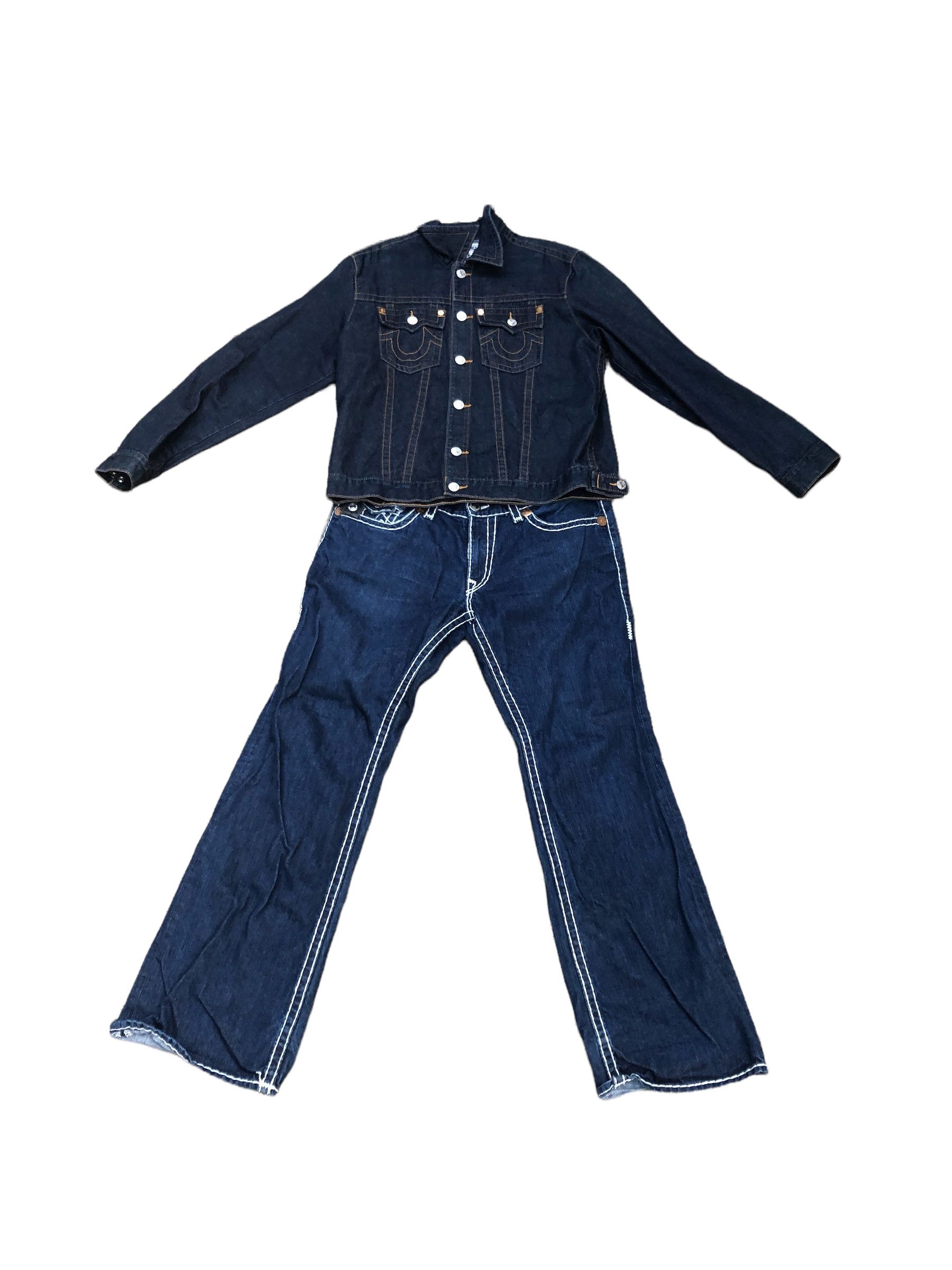 True Religion × Vintage Vintage True Religion Jeans and Jacket Set BILLY SUPER T Size US 36 / EU 52 - 2 Thumbnail