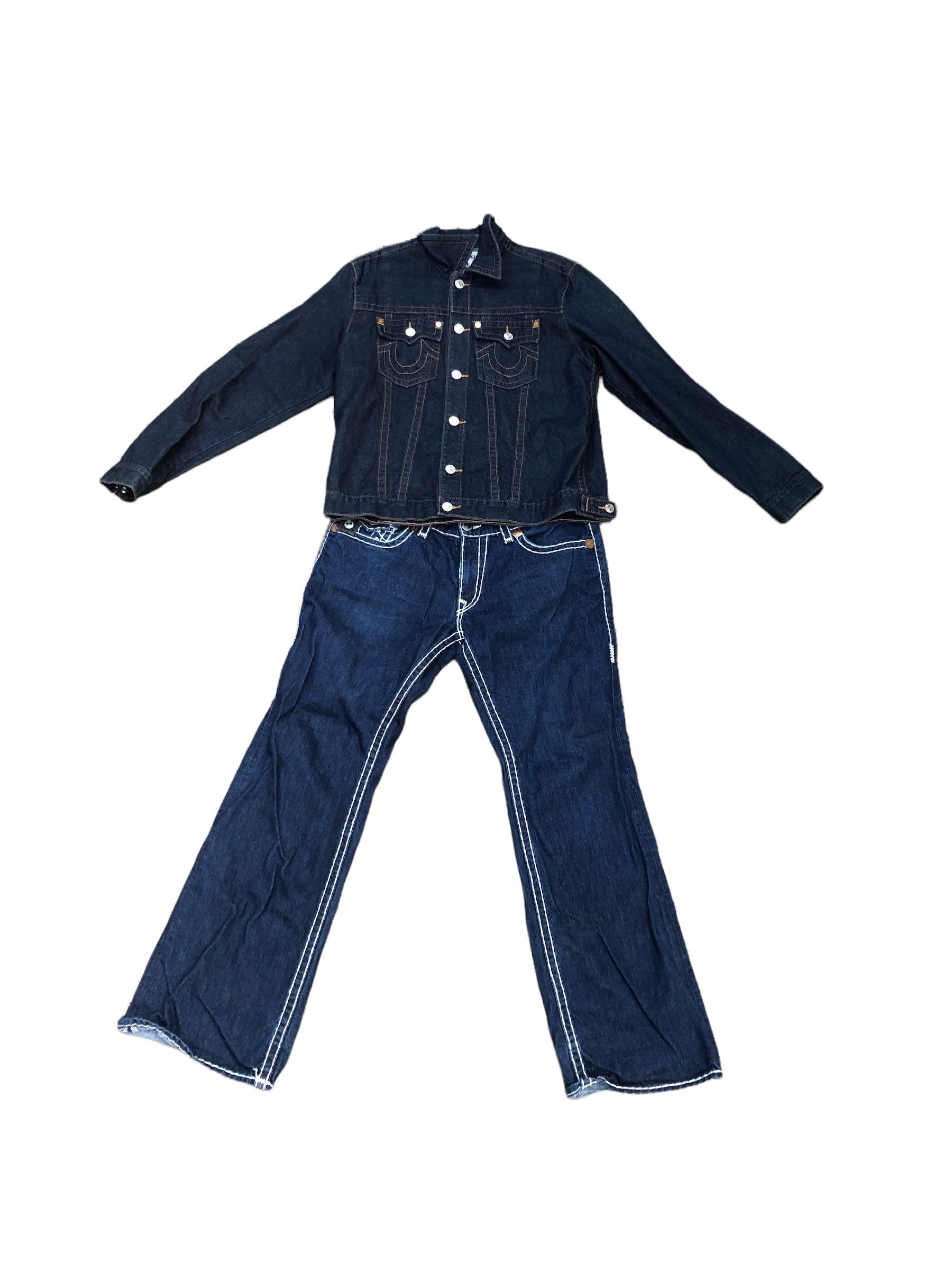 True Religion × Vintage Vintage True Religion Jeans and Jacket Set BILLY SUPER T Size US 36 / EU 52 - 1 Thumbnail