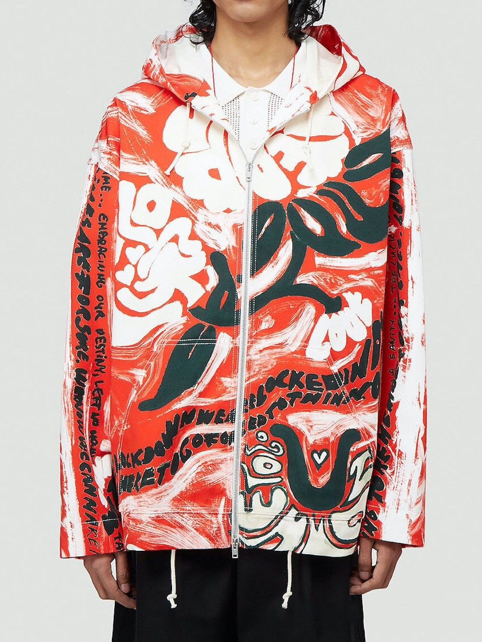 Marni Marni print red denim zip hoodie Size US M / EU 48-50 / 2 - 7 Thumbnail