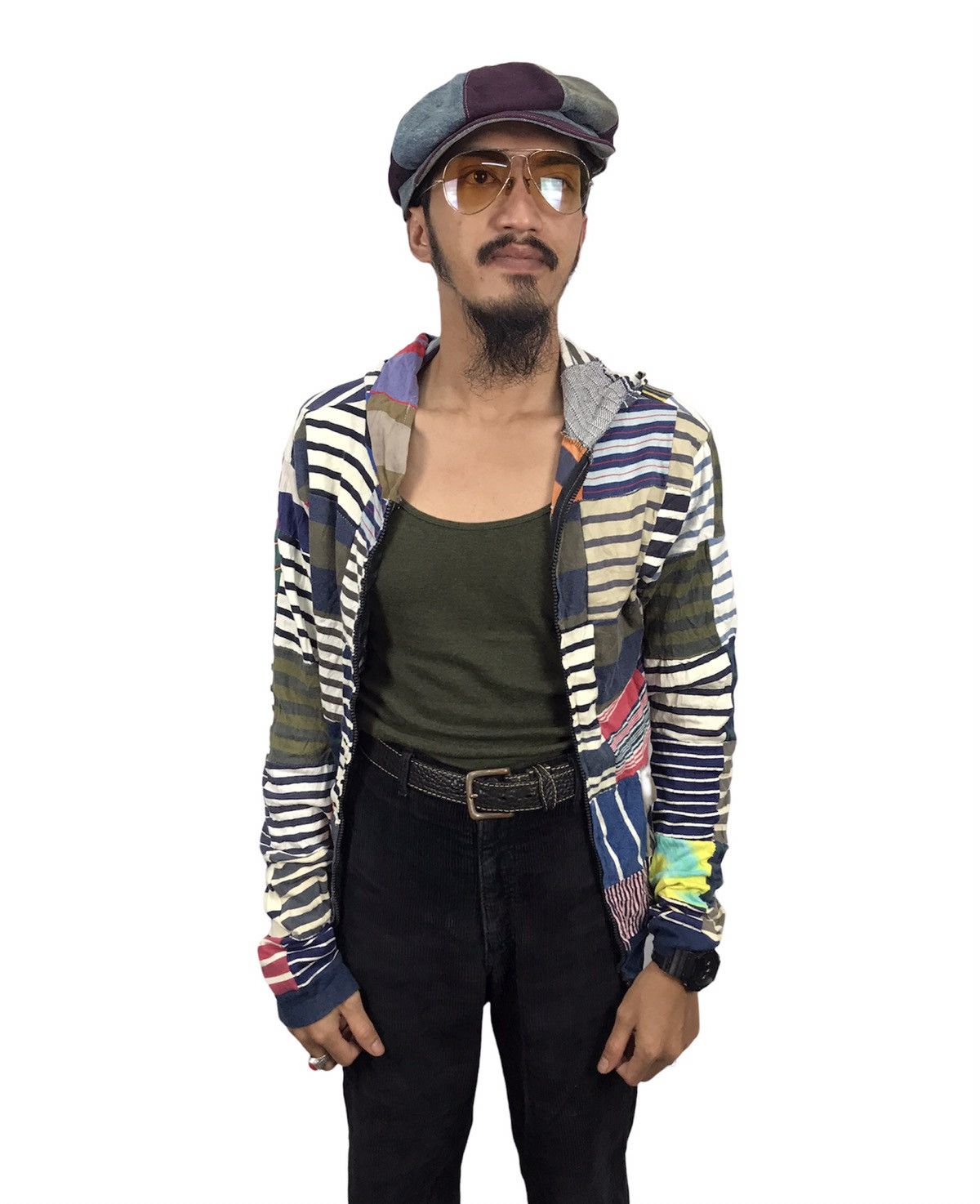 Japanese Brand 🔥RARE🔥Unbrand hoodie zipper patchwork multicolor Size US S / EU 44-46 / 1 - 3 Thumbnail