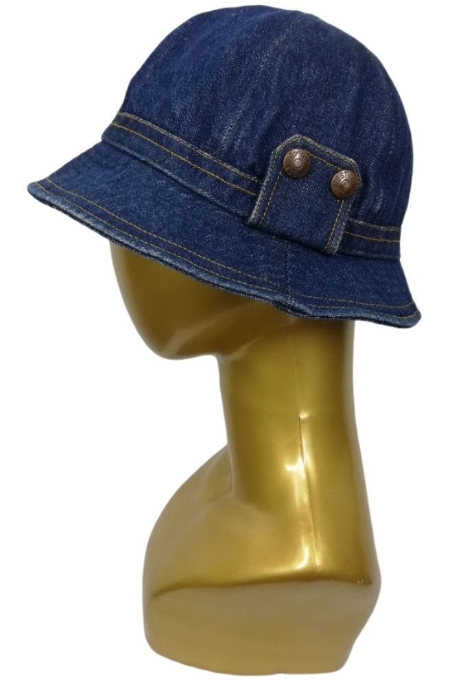 Indigo × Japanese Brand × Vintage 🔥Butterfly 🦋 Denim Button 2 Name West Cal.45 Bucket Hat🔥 Size ONE SIZE - 2 Thumbnail