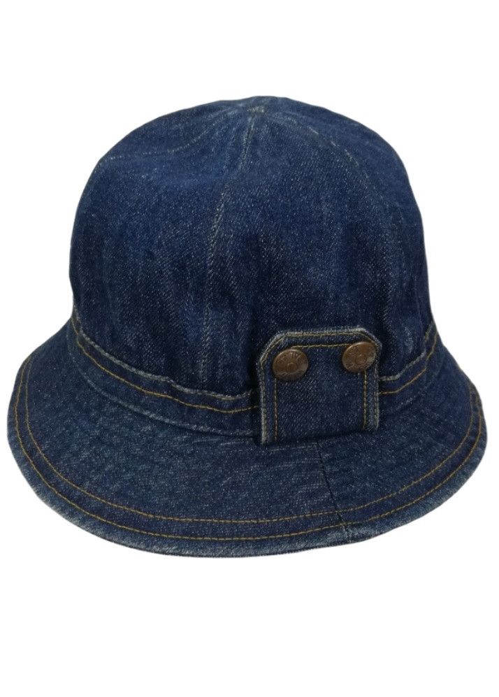 Indigo × Japanese Brand × Vintage 🔥Butterfly 🦋 Denim Button 2 Name West Cal.45 Bucket Hat🔥 Size ONE SIZE - 10 Thumbnail