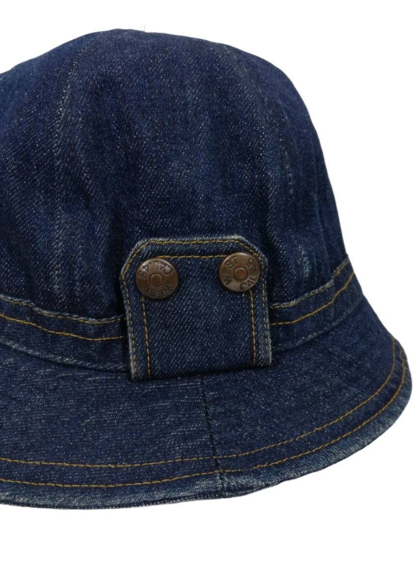Indigo × Japanese Brand × Vintage 🔥Butterfly 🦋 Denim Button 2 Name West Cal.45 Bucket Hat🔥 Size ONE SIZE - 11 Thumbnail
