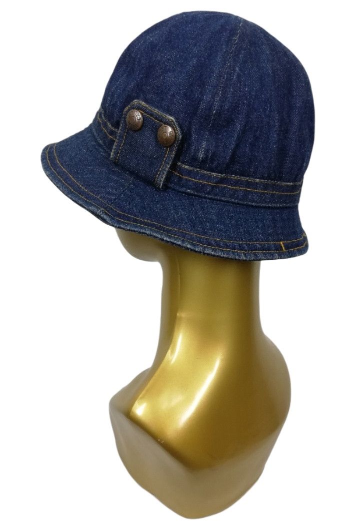 Indigo × Japanese Brand × Vintage 🔥Butterfly 🦋 Denim Button 2 Name West Cal.45 Bucket Hat🔥 Size ONE SIZE - 3 Thumbnail