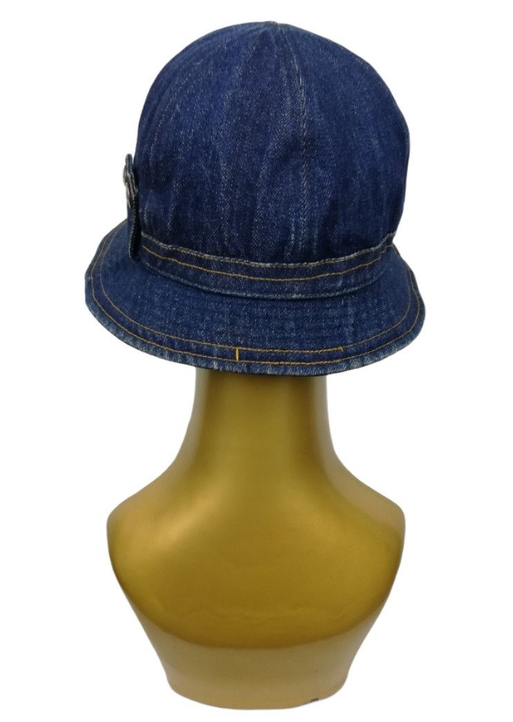 Indigo × Japanese Brand × Vintage 🔥Butterfly 🦋 Denim Button 2 Name West Cal.45 Bucket Hat🔥 Size ONE SIZE - 4 Thumbnail