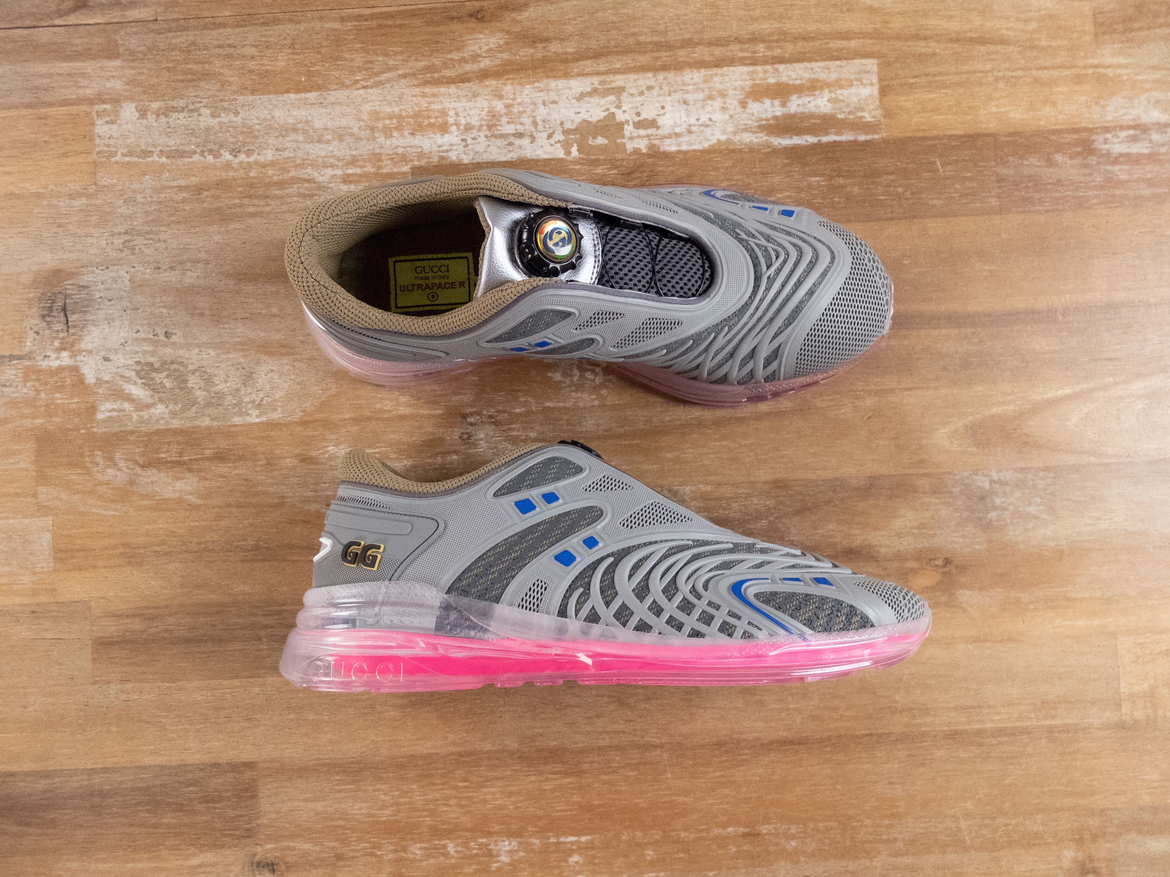 Gucci GUCCI Ultrapace R grey pink sneakers - 8.5 US / 8 UK / 42 Size US 8.5 / EU 41-42 - 1 Thumbnail