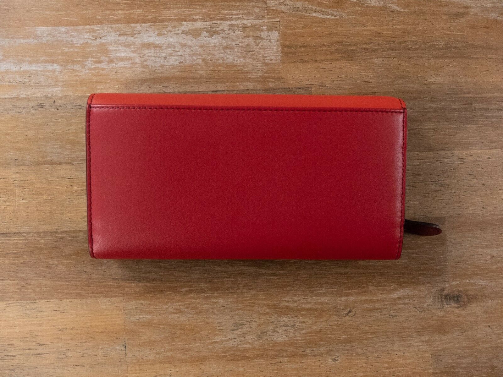 Bottega Veneta $979 BOTTEGA VENETA red orange leather continental wallet q Size ONE SIZE - 3 Thumbnail