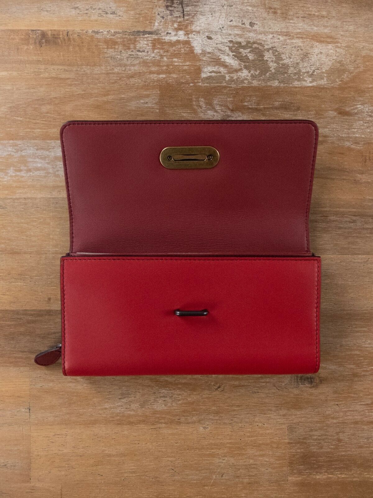 Bottega Veneta $979 BOTTEGA VENETA red orange leather continental wallet q Size ONE SIZE - 5 Thumbnail