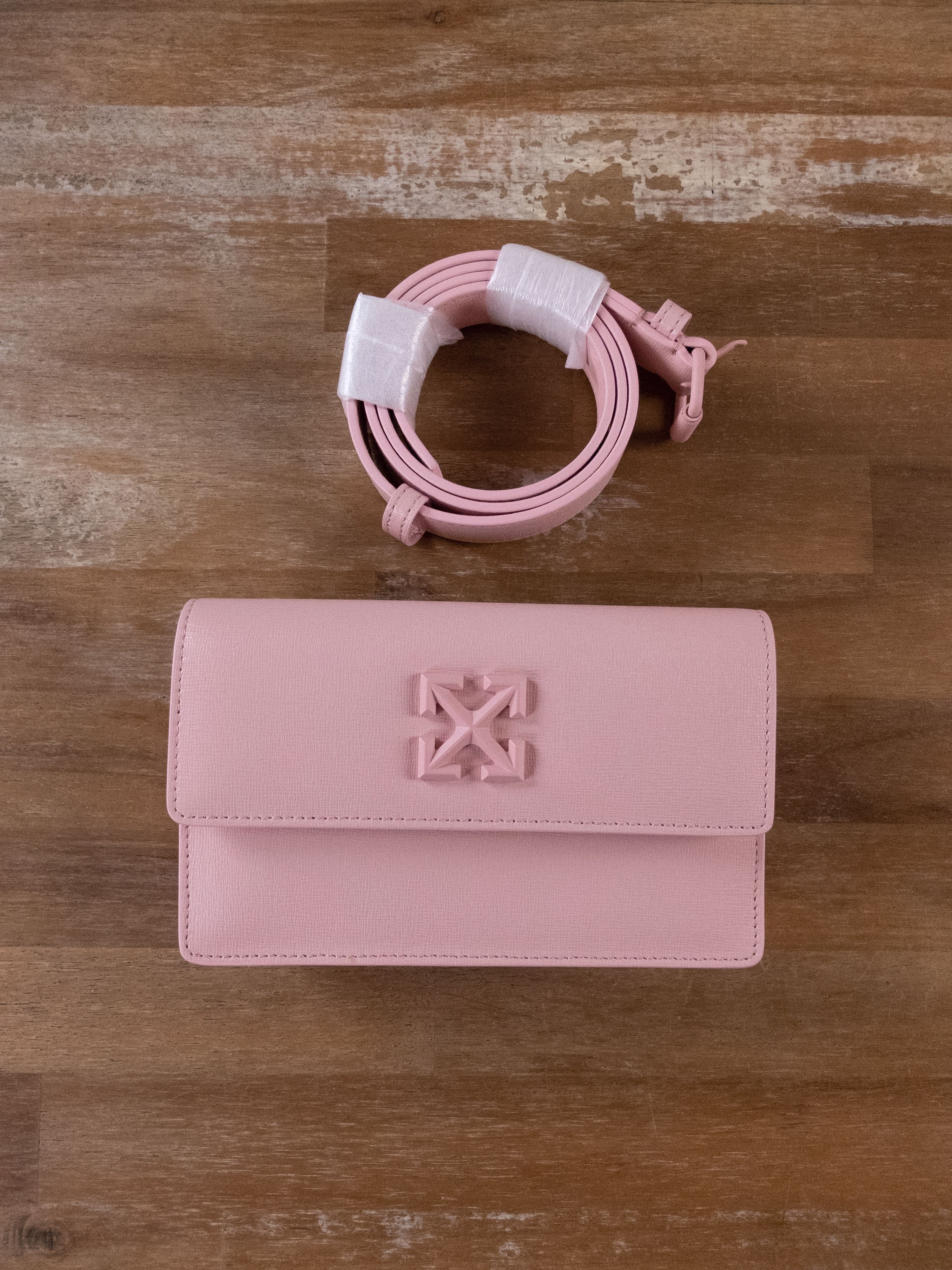 Off-White $1025 OFF-WHITE pink Jitney leather belt bag w arrows logo Size ONE SIZE - 1 Thumbnail