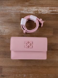 Off-White c/o Virgil Abloh Nappa Leather Pump Pouch Bag in Pink