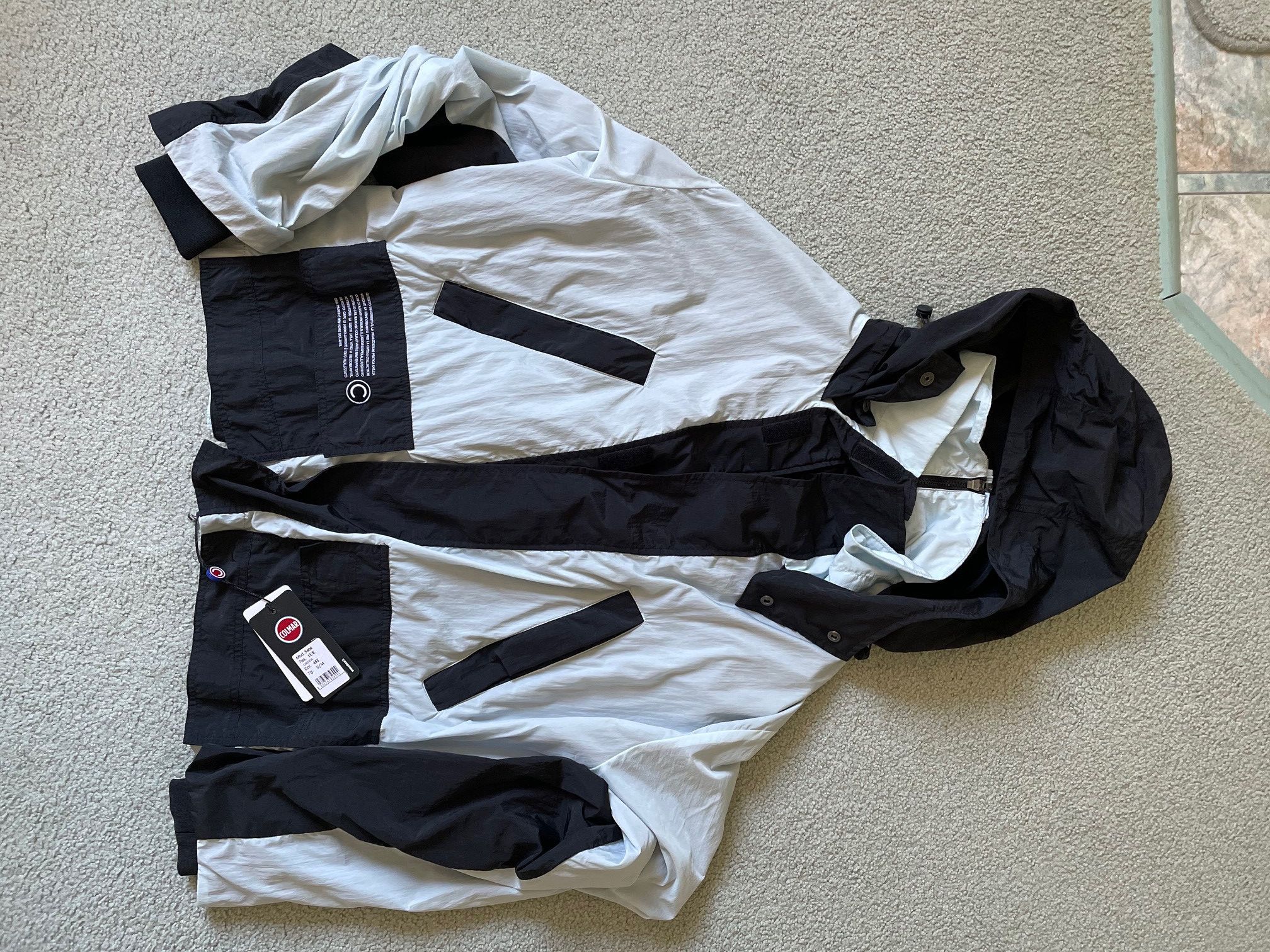 image of Colmar A.g.e. By Shayne Oliver Dual-Faced Windbreaker in Black/Baby Blue, Men's (Size Medium)