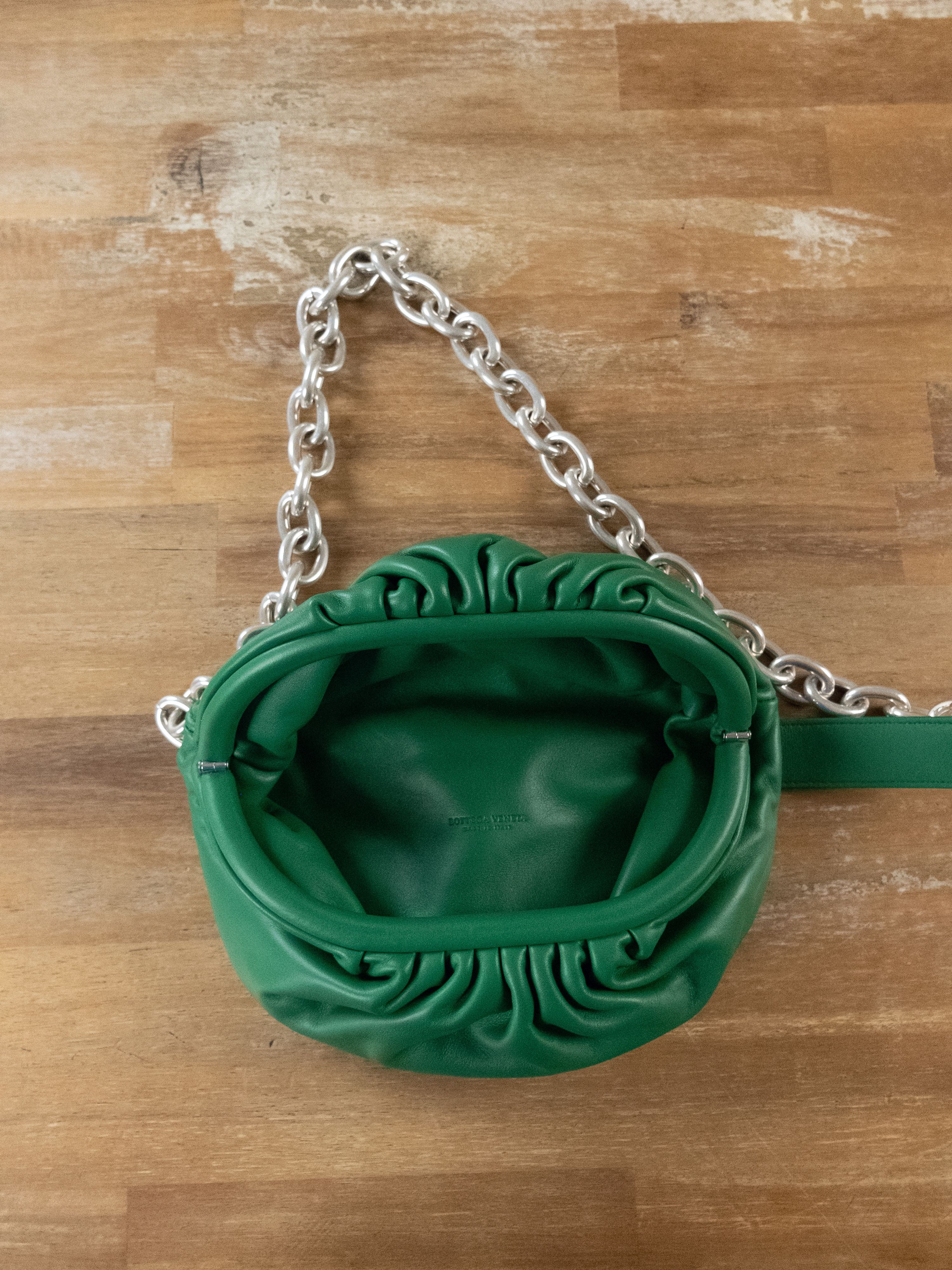 Bottega Veneta $2490 BOTTEGA VENETA green mini Pouch leather belt chain bag Size ONE SIZE - 8 Thumbnail