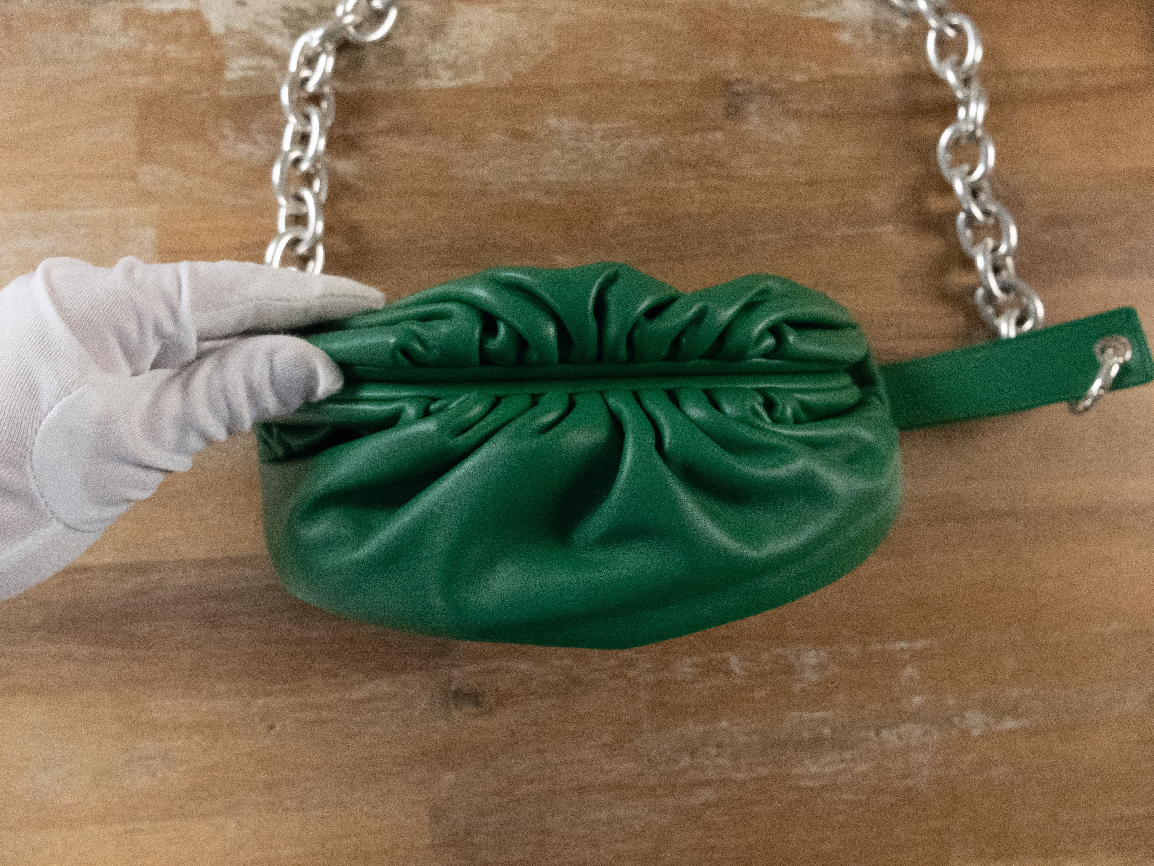 Bottega Veneta $2490 BOTTEGA VENETA green mini Pouch leather belt chain bag Size ONE SIZE - 6 Thumbnail