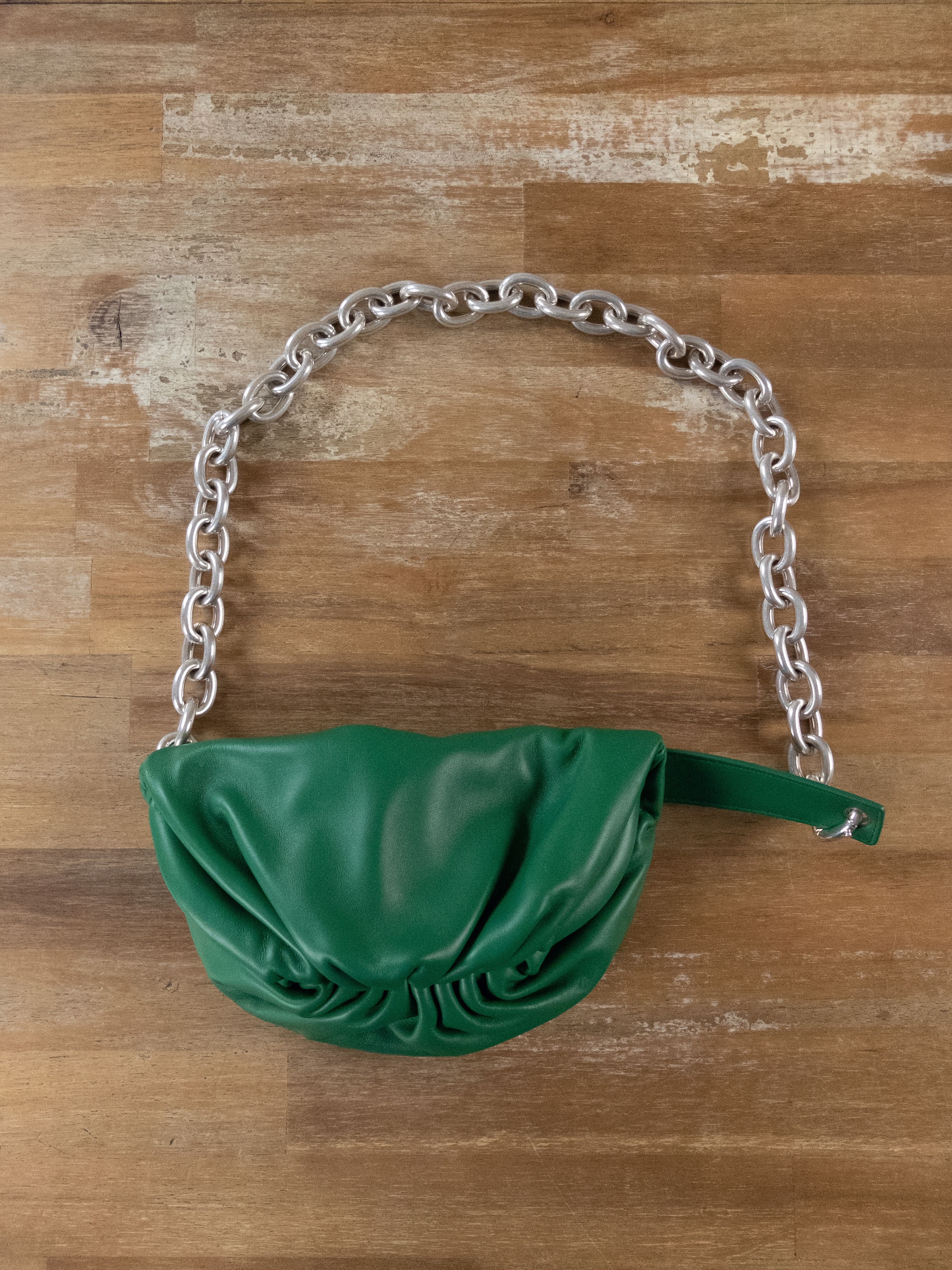 Bottega Veneta $2490 BOTTEGA VENETA green mini Pouch leather belt chain bag Size ONE SIZE - 4 Thumbnail