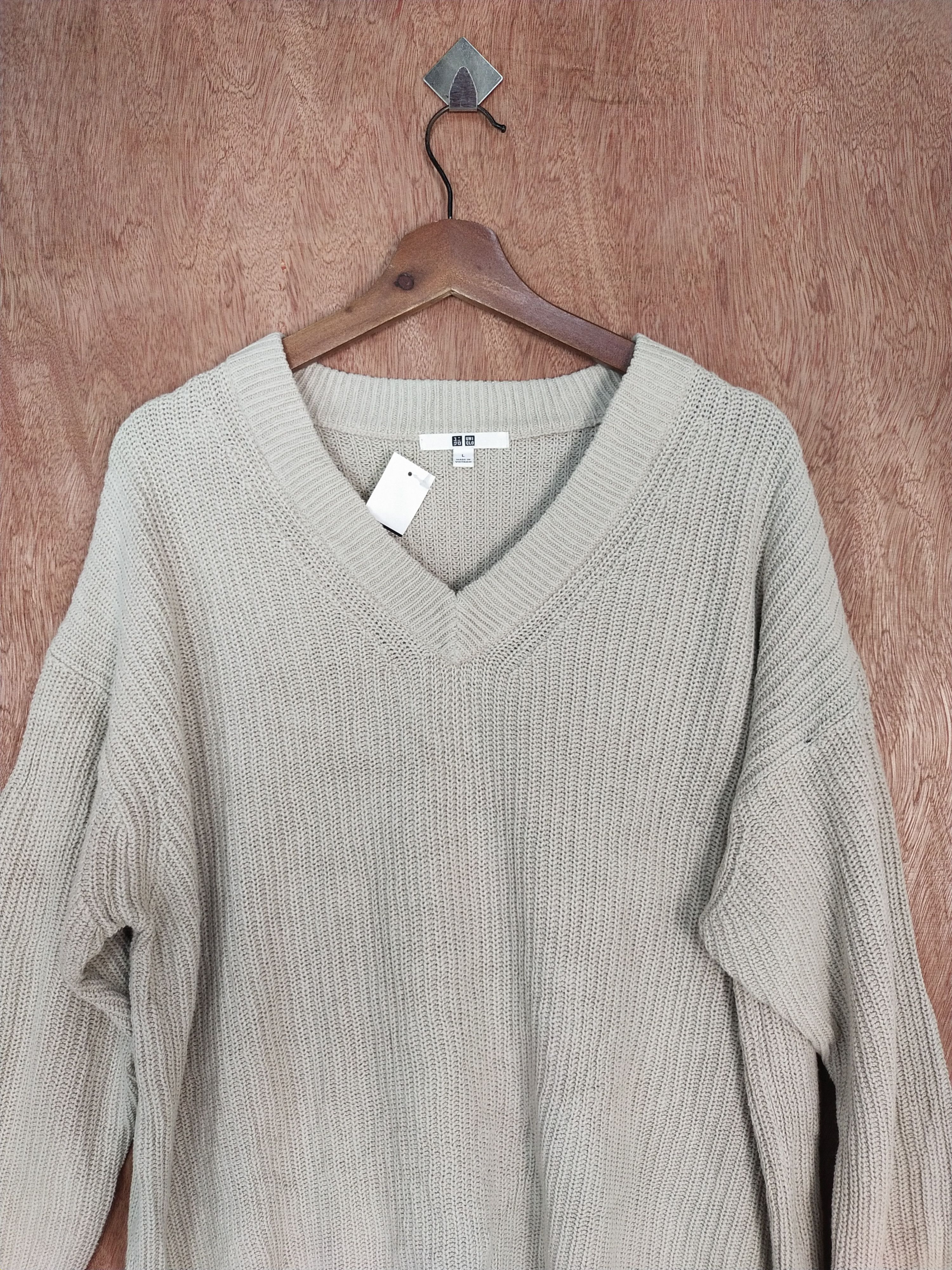 Homespun Knitwear × Japanese Brand × Uniqlo Uniqlo japan cream homespun knitwear #S068 Size US L / EU 52-54 / 3 - 2 Thumbnail