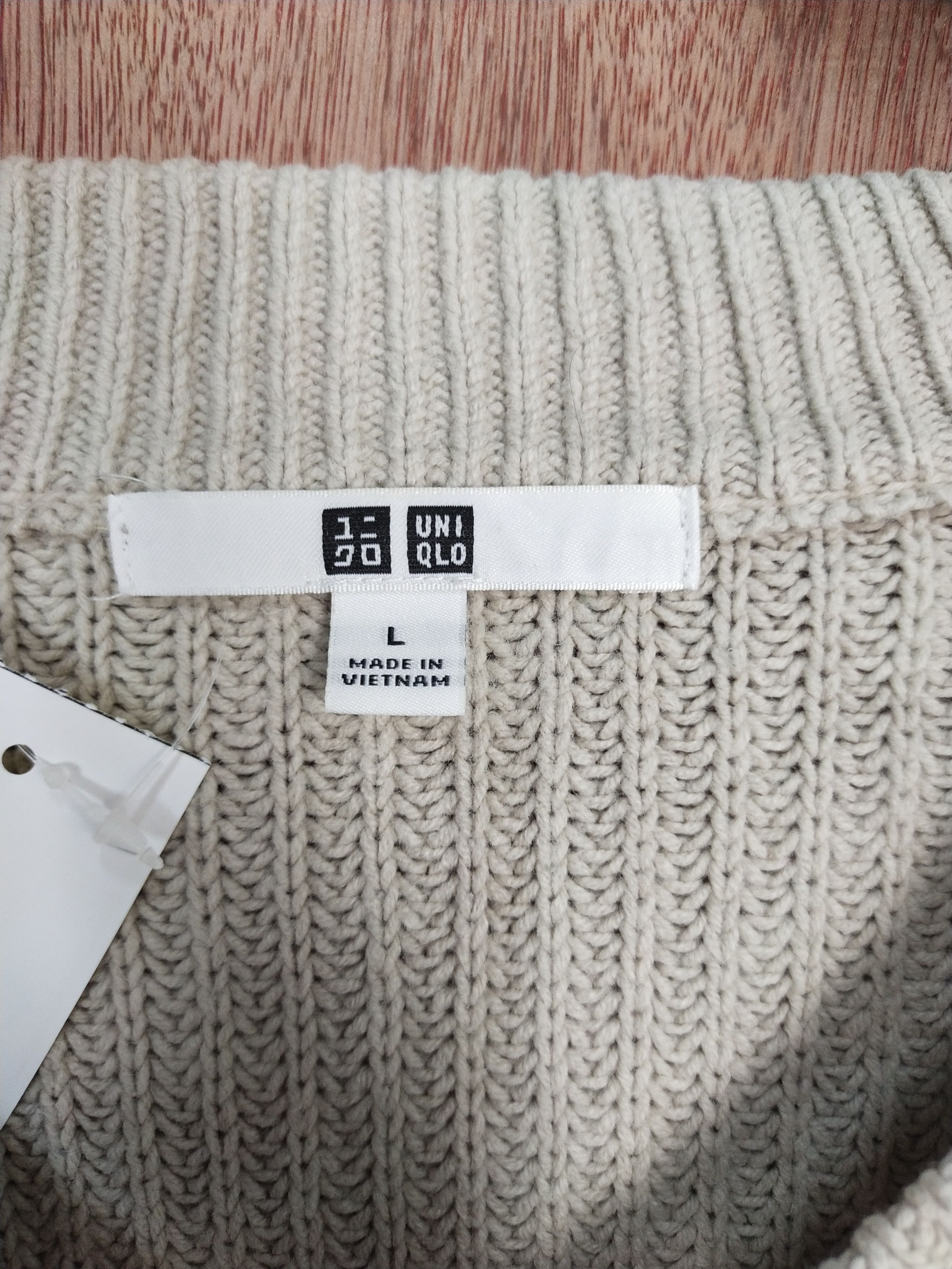 Homespun Knitwear × Japanese Brand × Uniqlo Uniqlo japan cream homespun knitwear #S068 Size US L / EU 52-54 / 3 - 5 Thumbnail