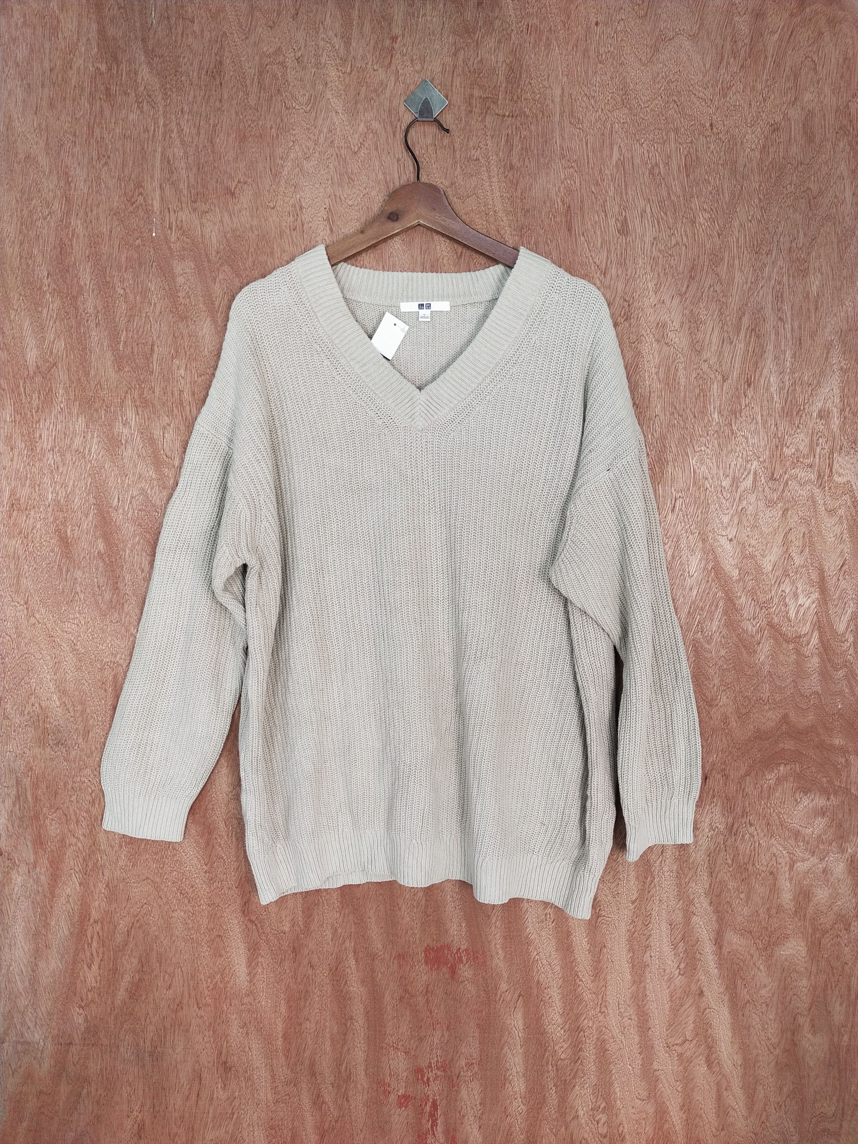 Homespun Knitwear × Japanese Brand × Uniqlo Uniqlo japan cream homespun knitwear #S068 Size US L / EU 52-54 / 3 - 1 Thumbnail