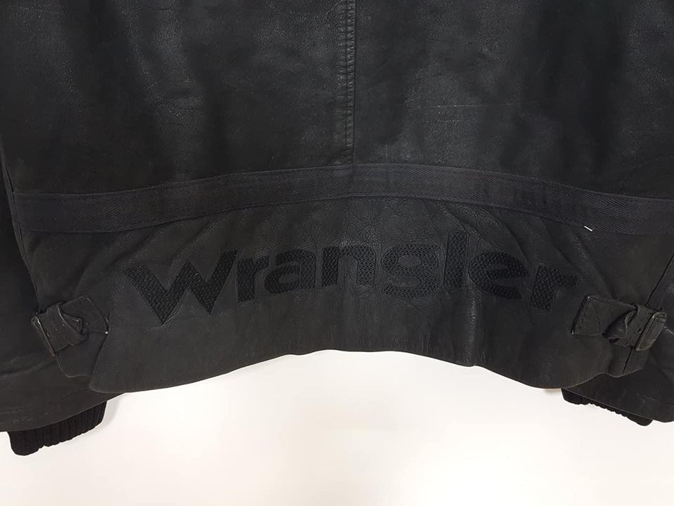 Vintage × Wrangler WRANGLER SPELLOUT LEATHER ZIPPER JACKET Size US M / EU 48-50 / 2 - 11 Thumbnail