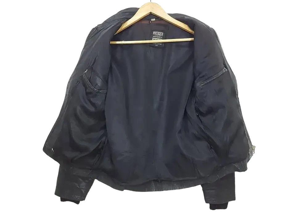 Vintage × Wrangler WRANGLER SPELLOUT LEATHER ZIPPER JACKET Size US M / EU 48-50 / 2 - 3 Thumbnail