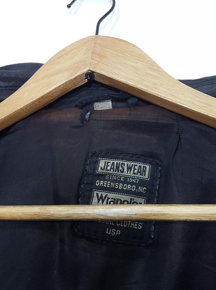 Vintage × Wrangler WRANGLER SPELLOUT LEATHER ZIPPER JACKET Size US M / EU 48-50 / 2 - 8 Thumbnail