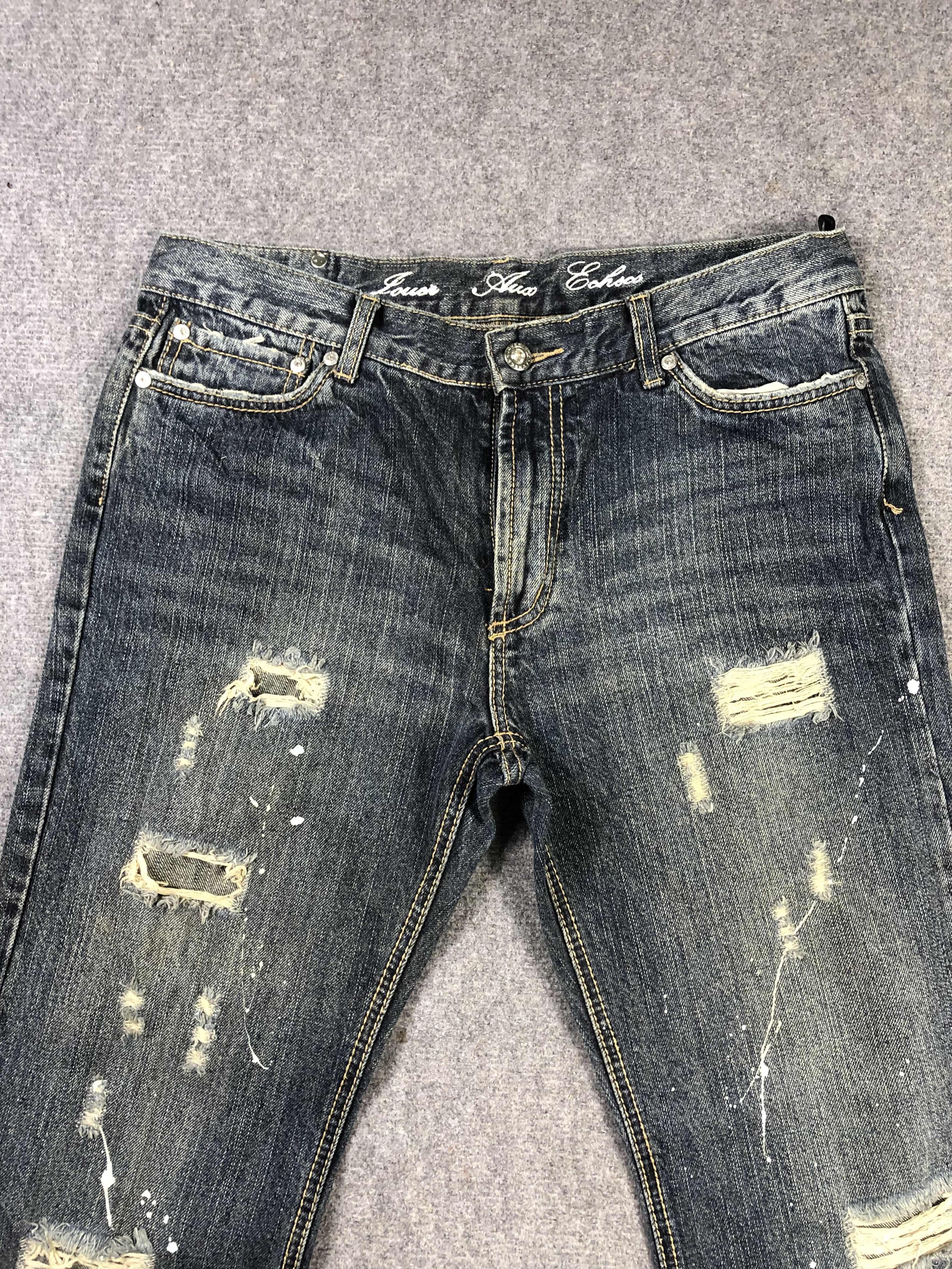 Japanese Brand Jour Eux Echecs Denim Jeans 35x29.5 Size US 35 - 2 Thumbnail