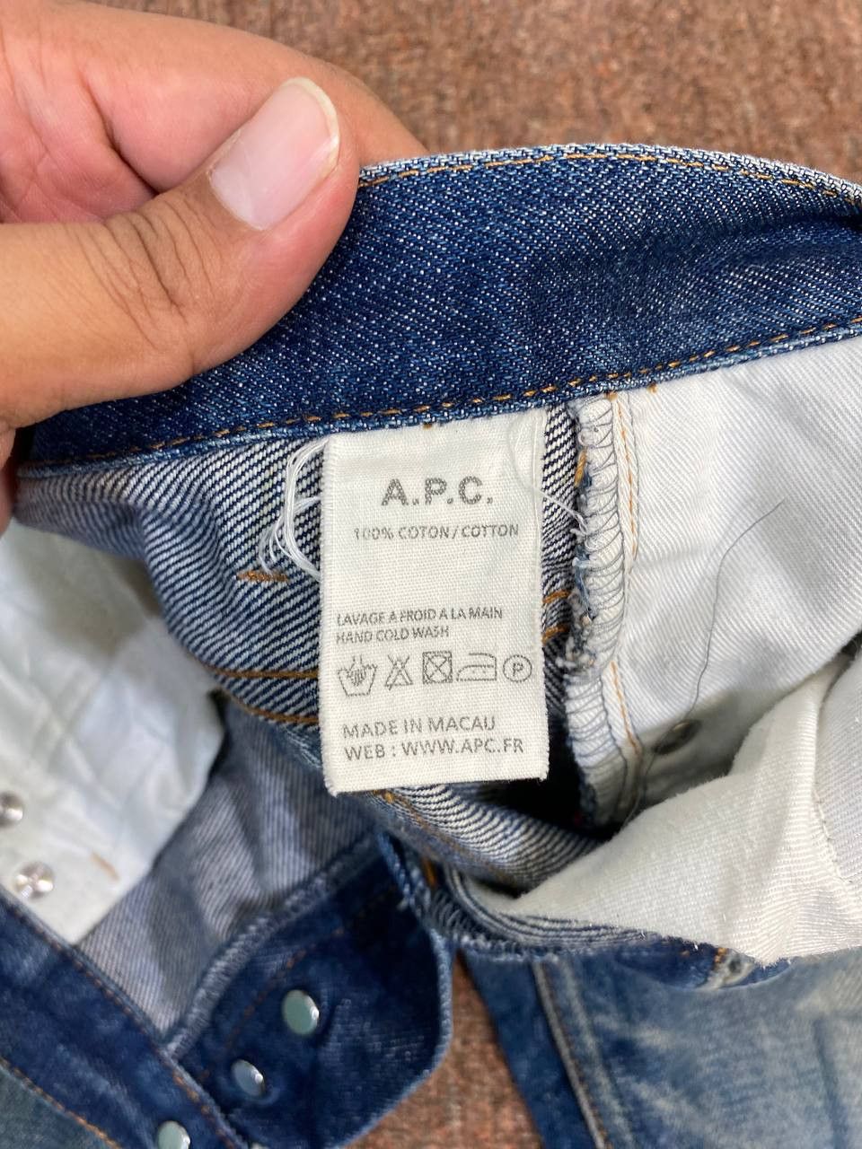 vintage apc selvedge distressed denim