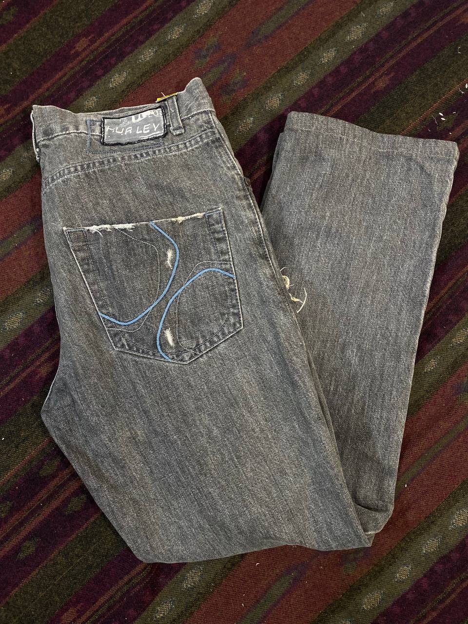 Hurley hurley black jeans paint splatter design distressed Size US 33 - 2 Thumbnail