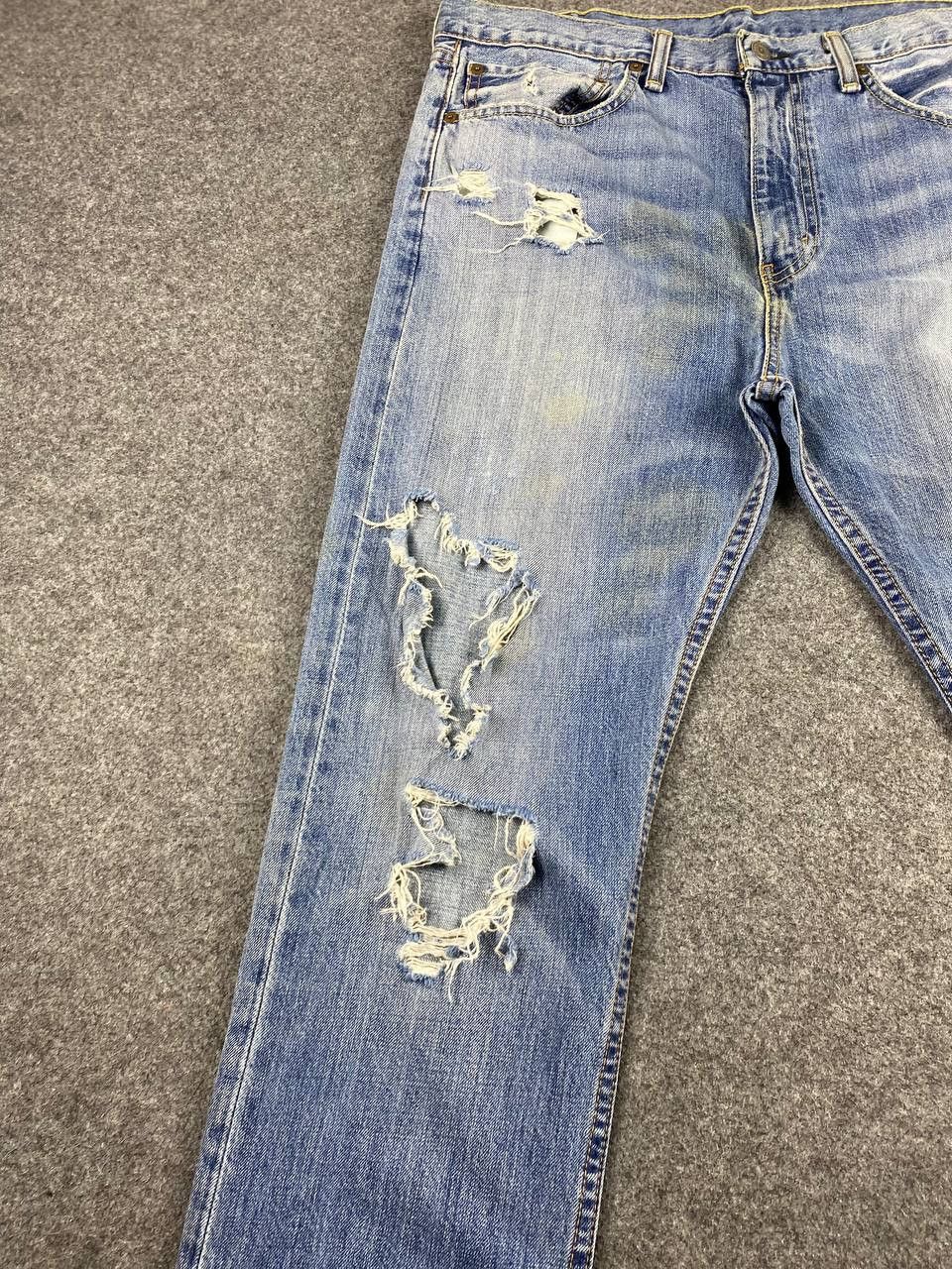 Levi's levis 522 slim cut distressed denim Size US 37 - 9 Thumbnail