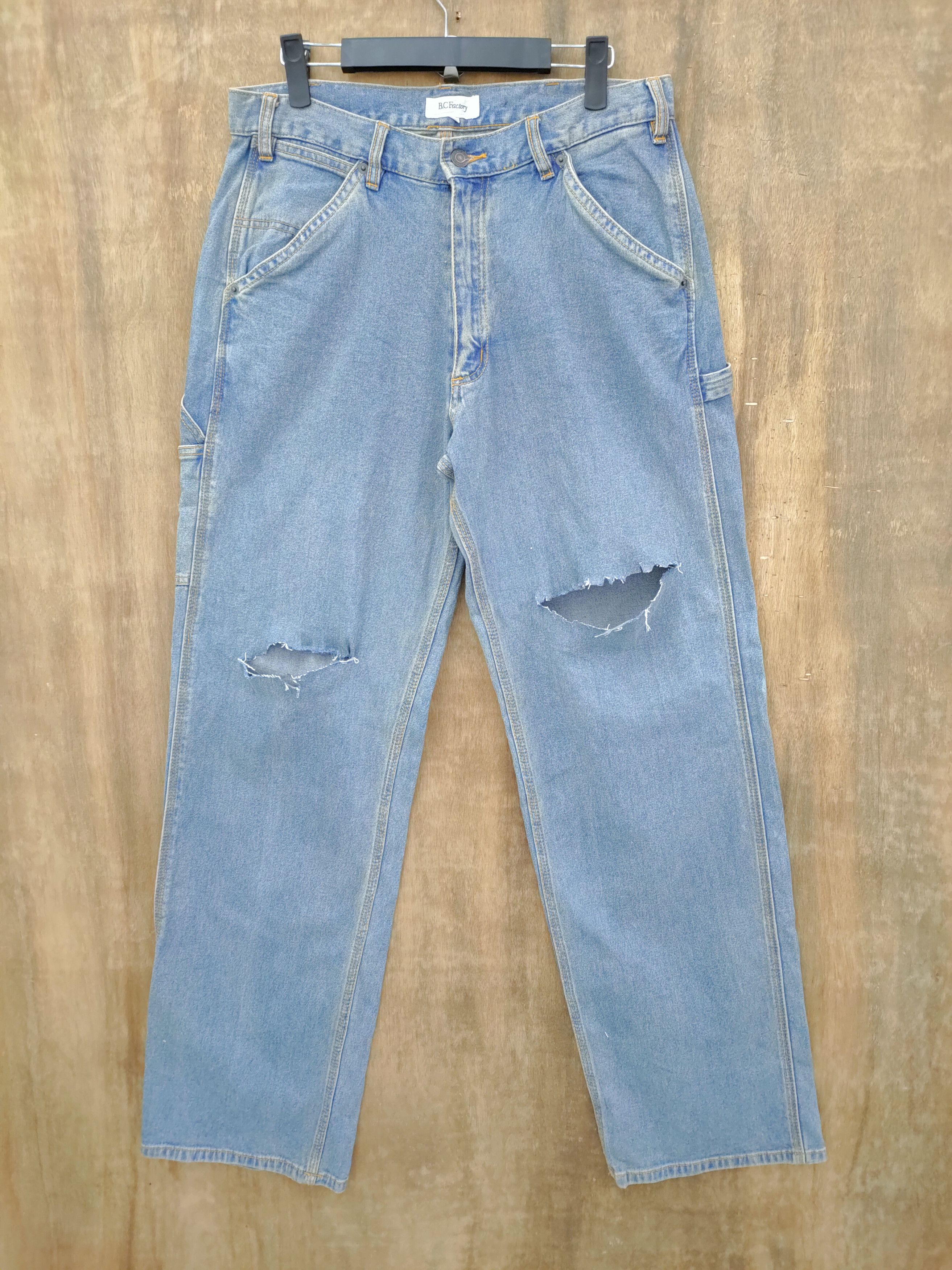 Japanese Brand × StraightFaded B.C FACTORY DISTRESSED JEANS CARGO PANTS Size US 31 - 1 Thumbnail