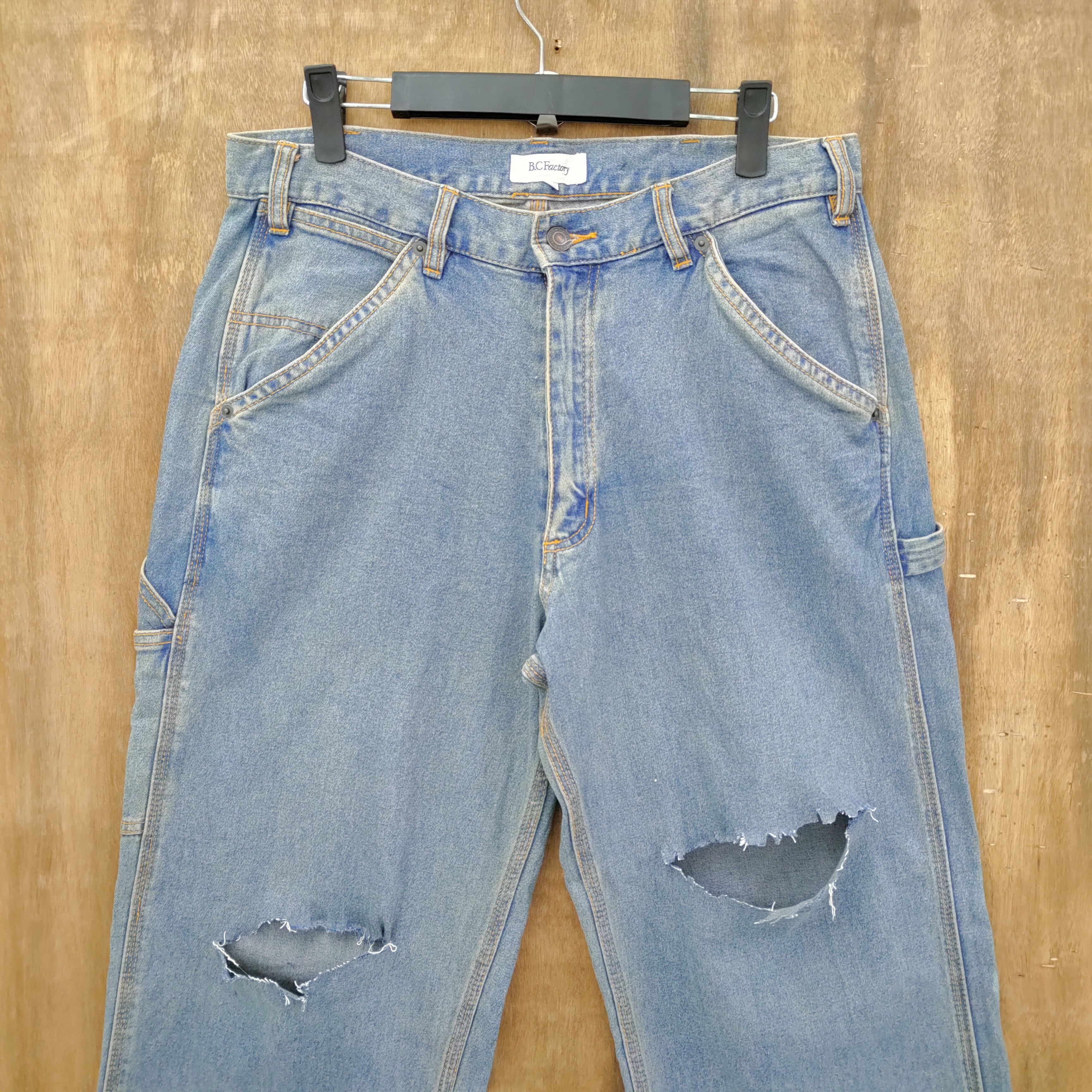 Japanese Brand × StraightFaded B.C FACTORY DISTRESSED JEANS CARGO PANTS Size US 31 - 2 Thumbnail