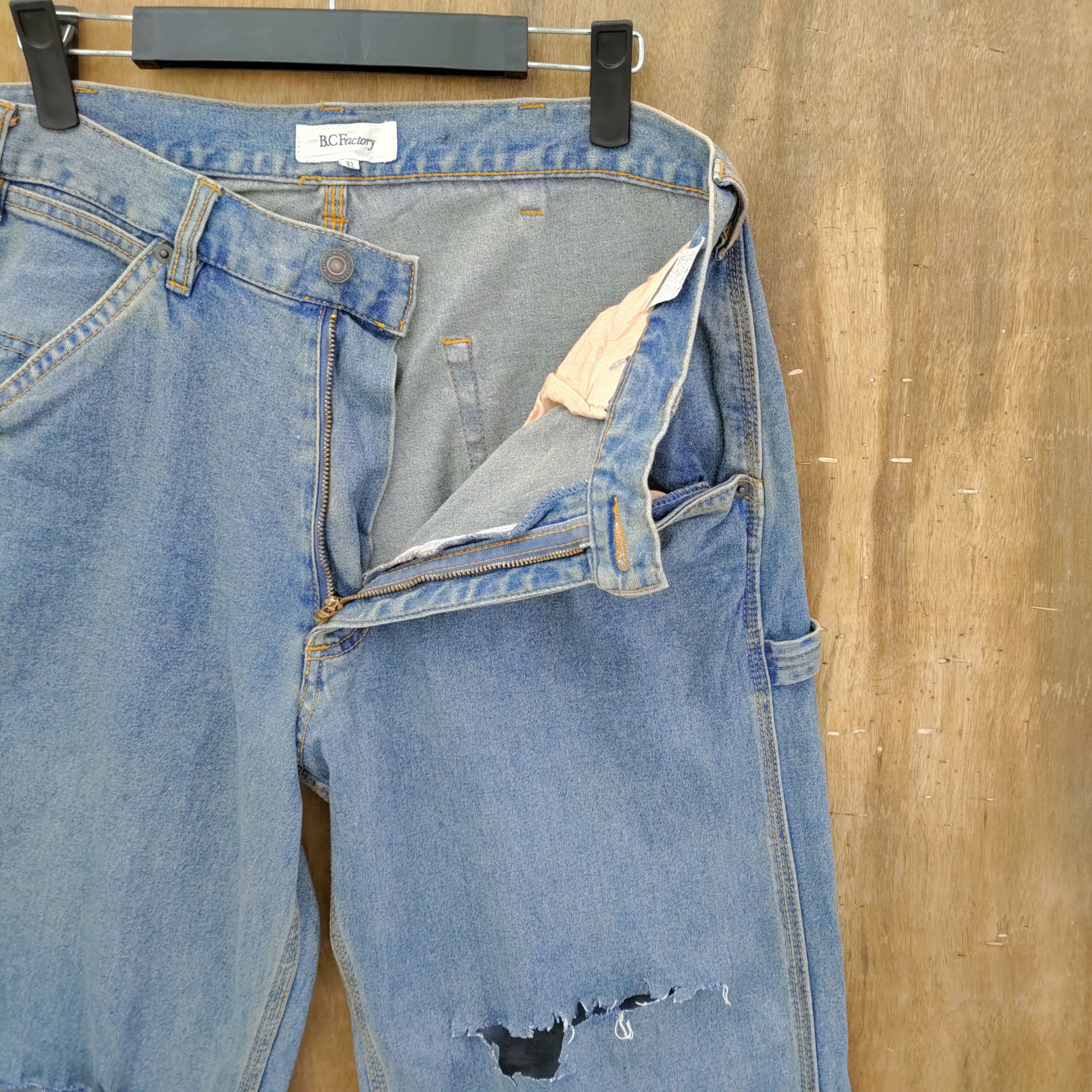 Japanese Brand × StraightFaded B.C FACTORY DISTRESSED JEANS CARGO PANTS Size US 31 - 5 Thumbnail