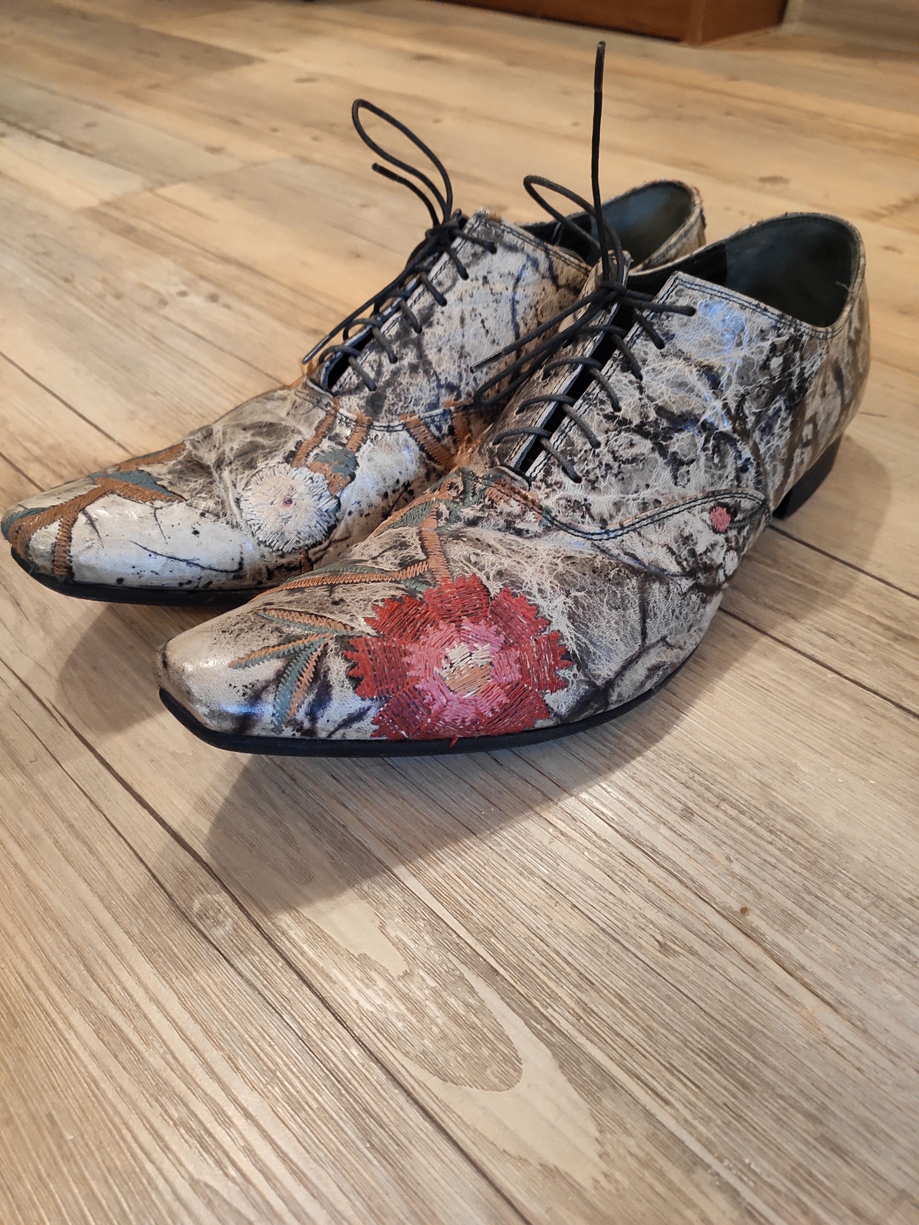 Gianni Barbato Floral embroidered derbies. Like DIOR or Saint Laurent Size US 9 / EU 42 - 1 Thumbnail