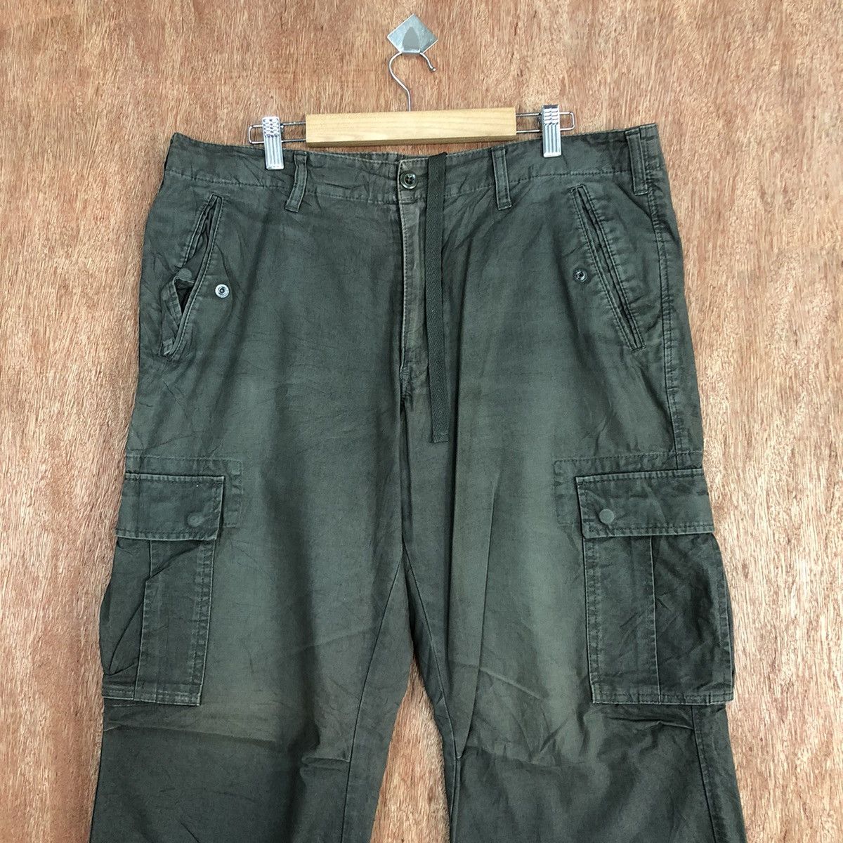 Japanese Brand DLL Uniqlo Grey Multipocket Tactical Cargo Pants #c897 Size US 35 - 2 Thumbnail