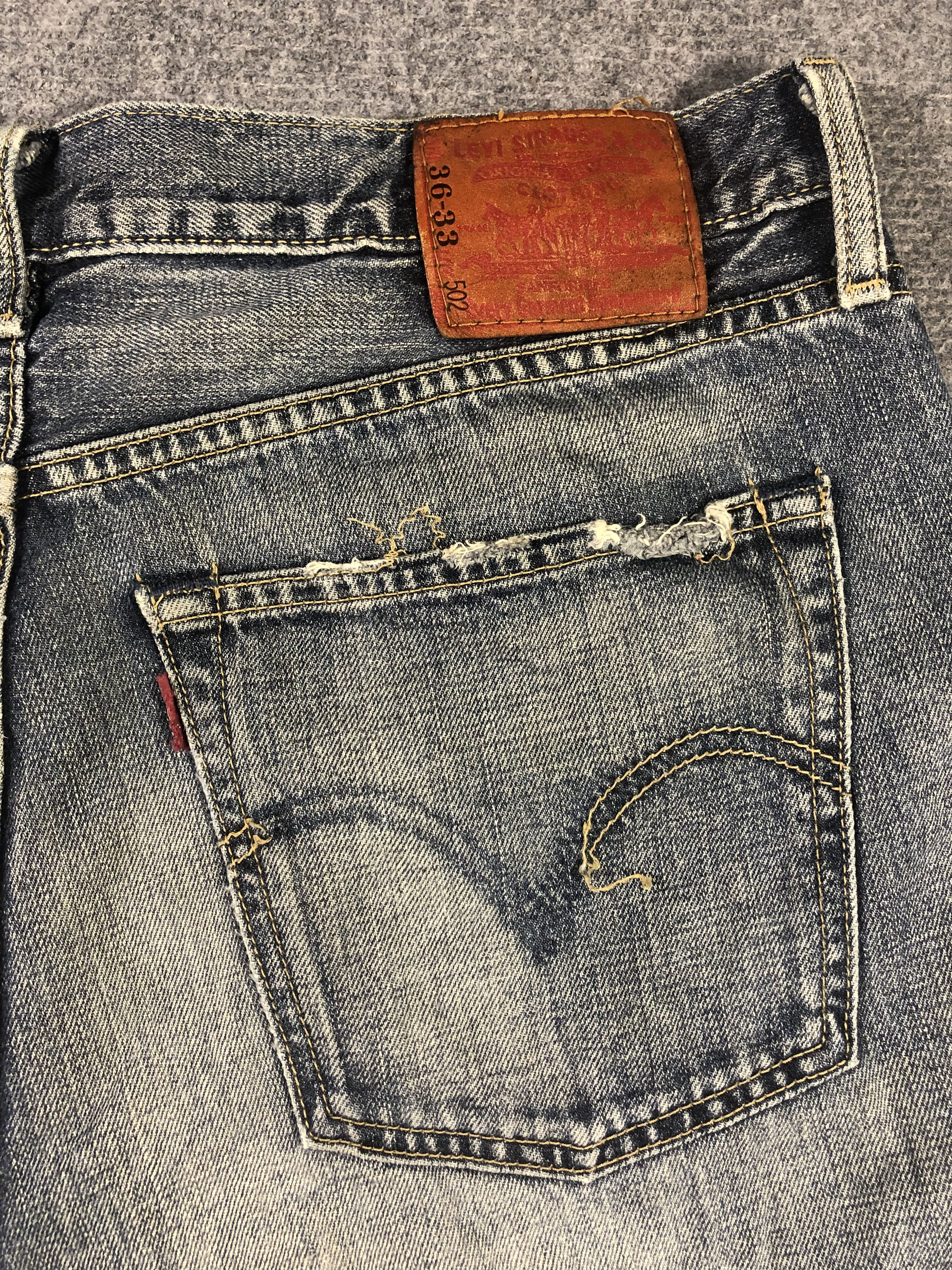 Levi's Wash Blue Levis 502 Denim Jeans 36x33.5 Size US 36 / EU 52 - 11 Thumbnail