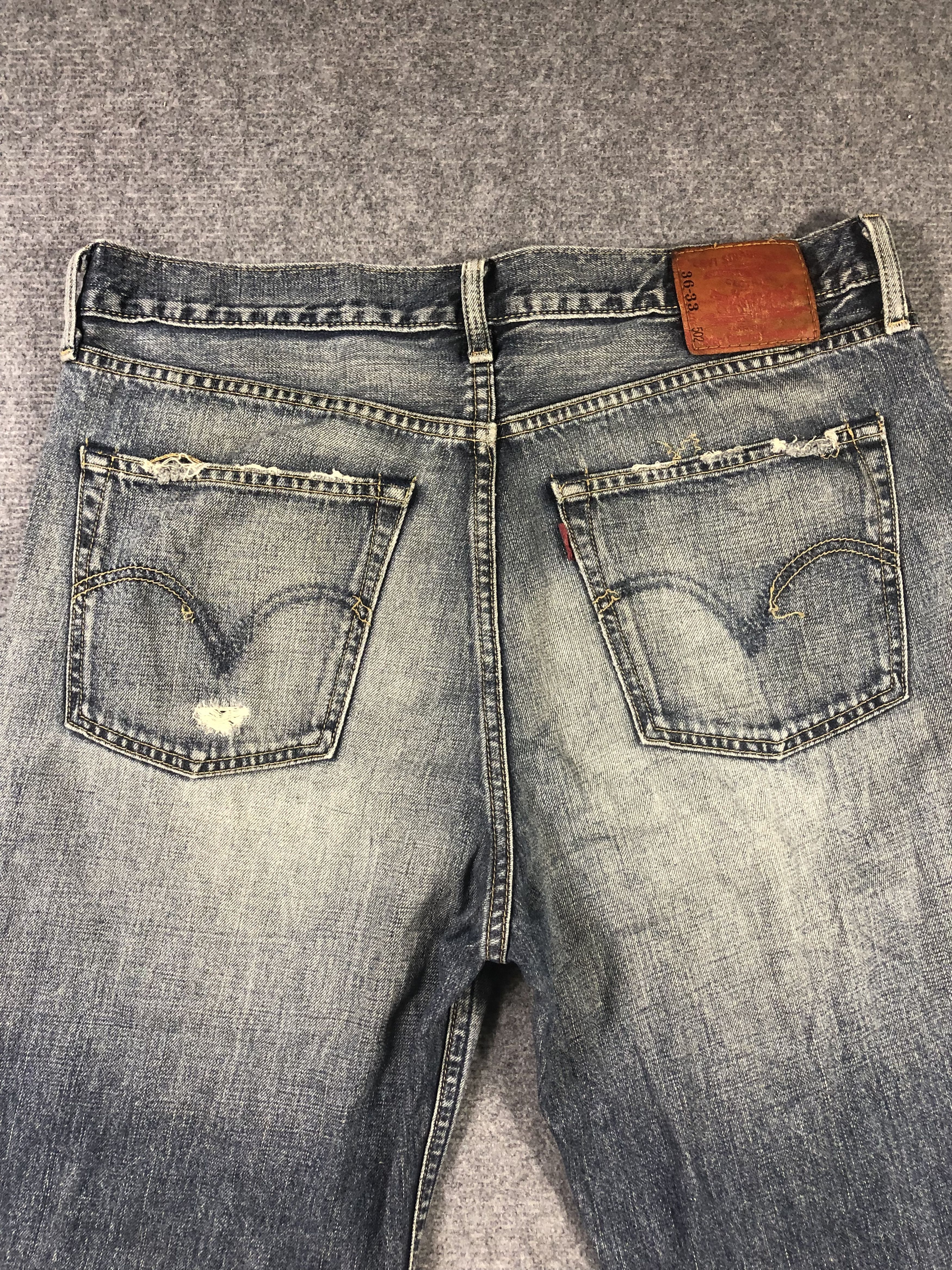 Levi's Wash Blue Levis 502 Denim Jeans 36x33.5 Size US 36 / EU 52 - 10 Thumbnail