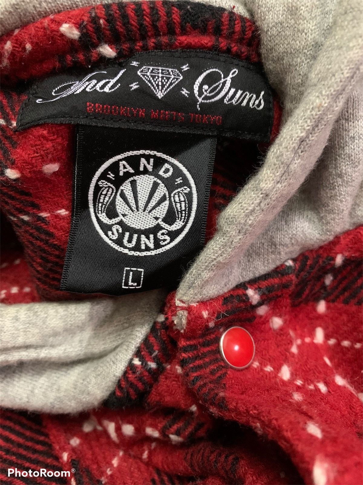 ANDSUNS Andsuns Anarchy And Peace Snap Button flannel hoodie Size US M / EU 48-50 / 2 - 7 Thumbnail