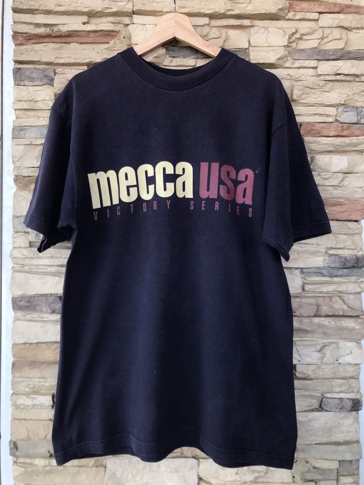 image of Vintage Mecca Usa Victory Series Tshirt in Black, Men's (Size Medium)