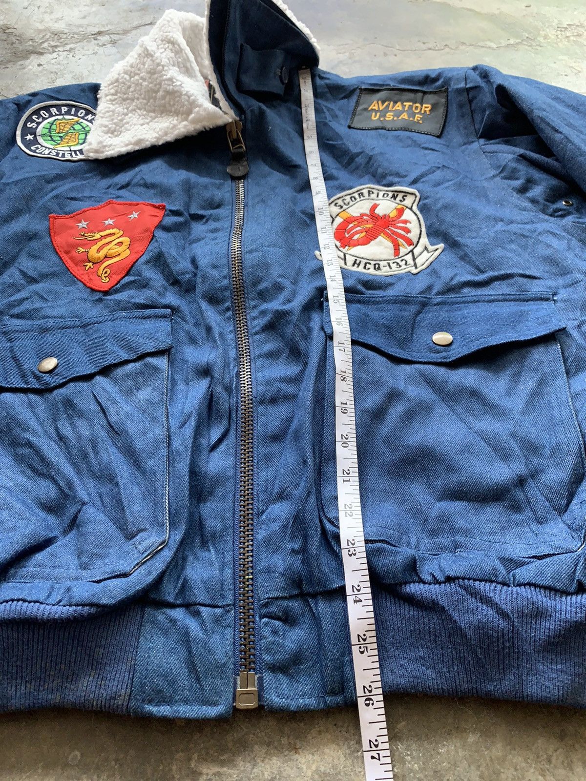 Japanese Brand Saint Pierr Denim Flight Bomber Jacket Size US L / EU 52-54 / 3 - 8 Thumbnail