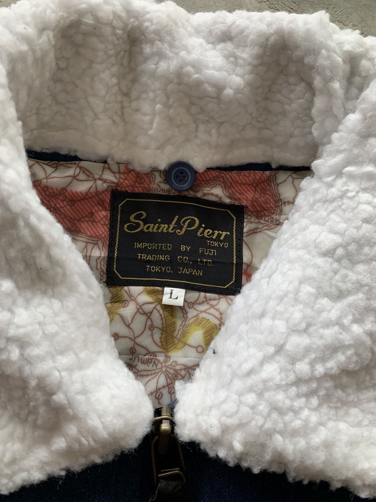 Japanese Brand Saint Pierr Denim Flight Bomber Jacket Size US L / EU 52-54 / 3 - 6 Thumbnail