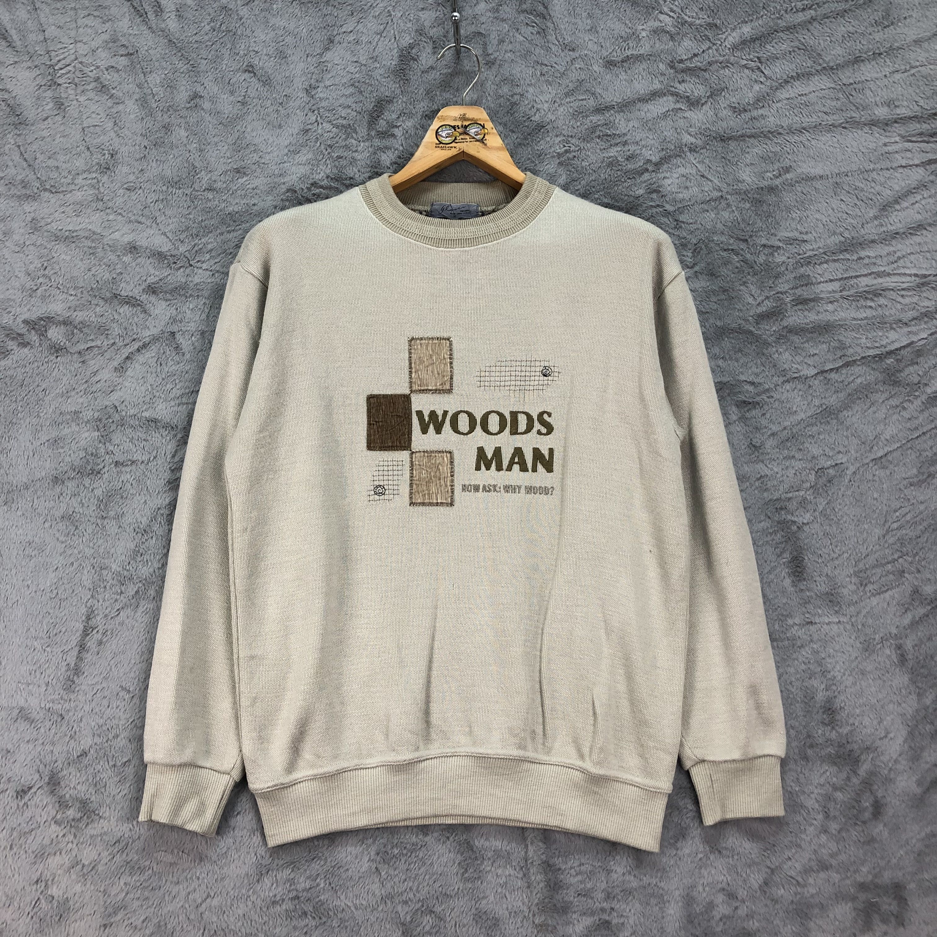 Japanese Brand WOODMAN Embroidery Big Logo Sweatshirts #4444-154 Size US M / EU 48-50 / 2 - 1 Thumbnail