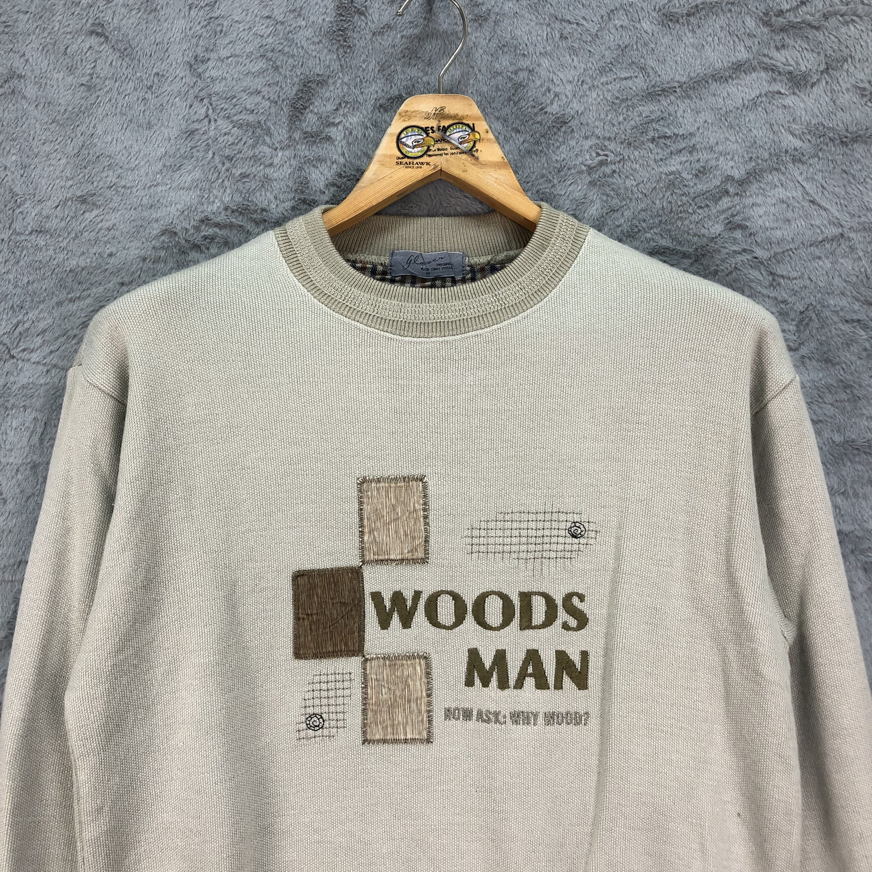 Japanese Brand WOODMAN Embroidery Big Logo Sweatshirts #4444-154 Size US M / EU 48-50 / 2 - 2 Thumbnail