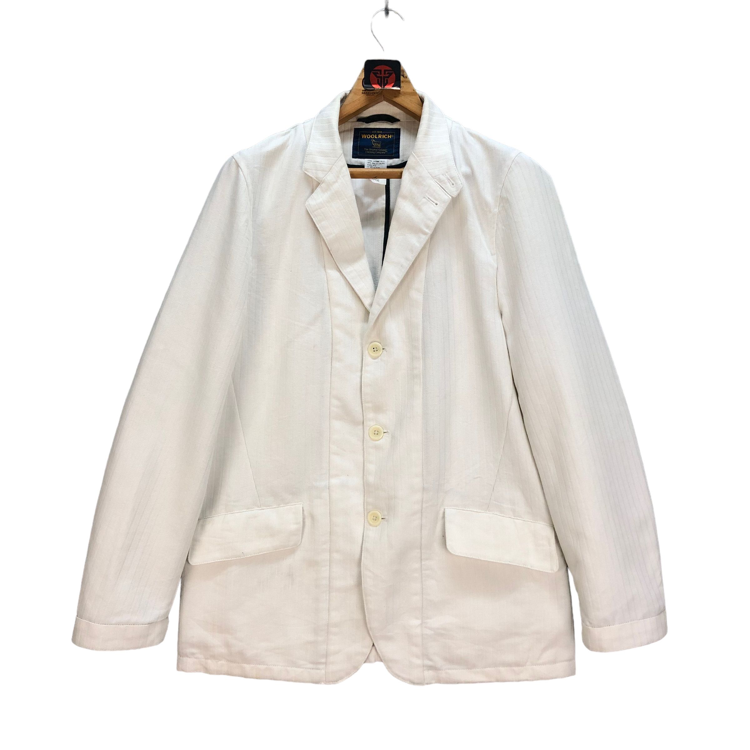 image of Free Style x Woolrich Woolen Mills Woolrich White Casual Jacket 7201-118, Men's (Size Large)