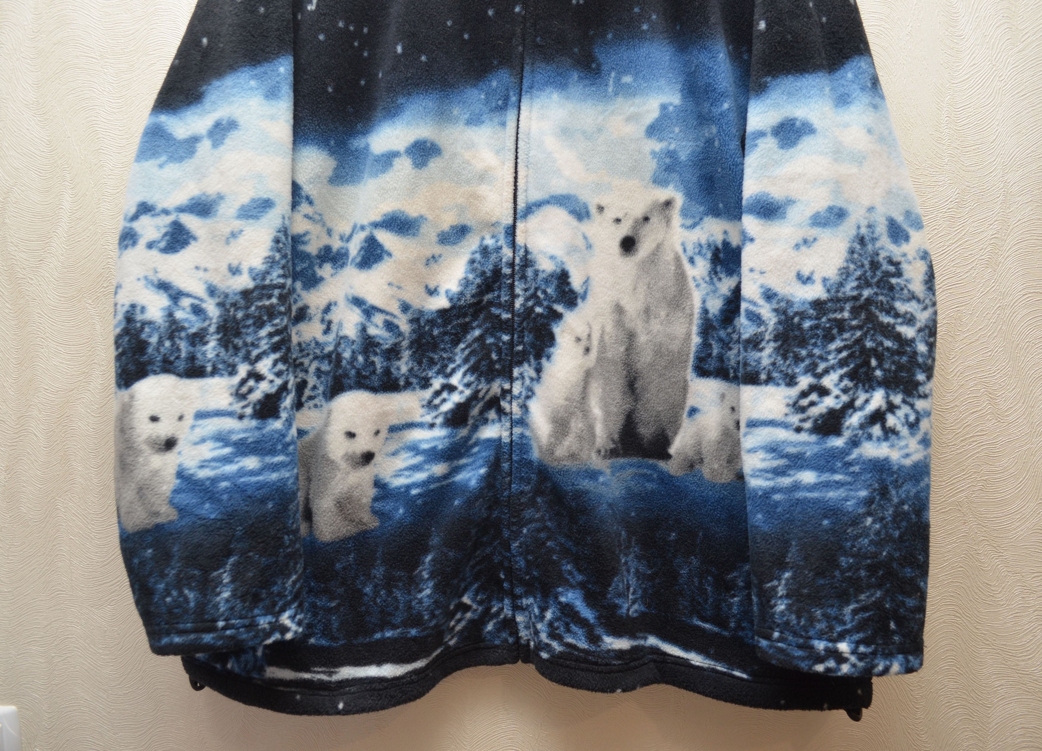 Vintage Vintage Polar Bear Fleece Jacket All Over Print Full Zip 90s Size US XXL / EU 58 / 5 - 2 Thumbnail