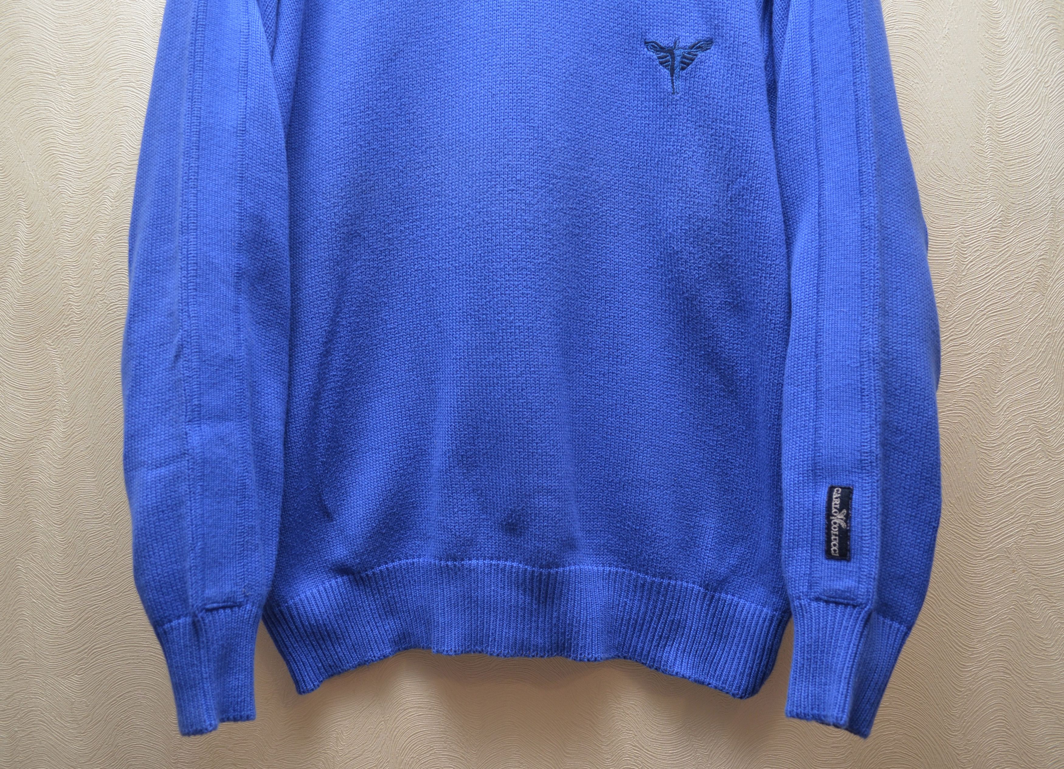 Carlo Colucci × Vintage Carlo Colucci Blue Logo Knit Sweater Size 54 Large Vintage Size US L / EU 52-54 / 3 - 4 Thumbnail
