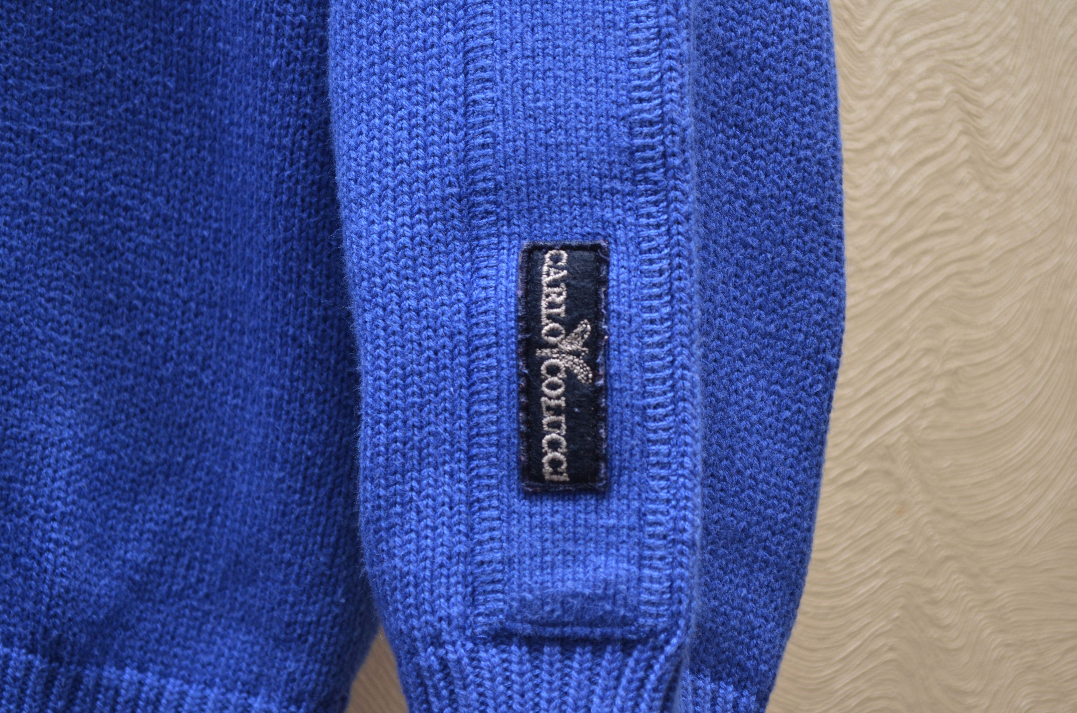 Carlo Colucci × Vintage Carlo Colucci Blue Logo Knit Sweater Size 54 Large Vintage Size US L / EU 52-54 / 3 - 5 Thumbnail