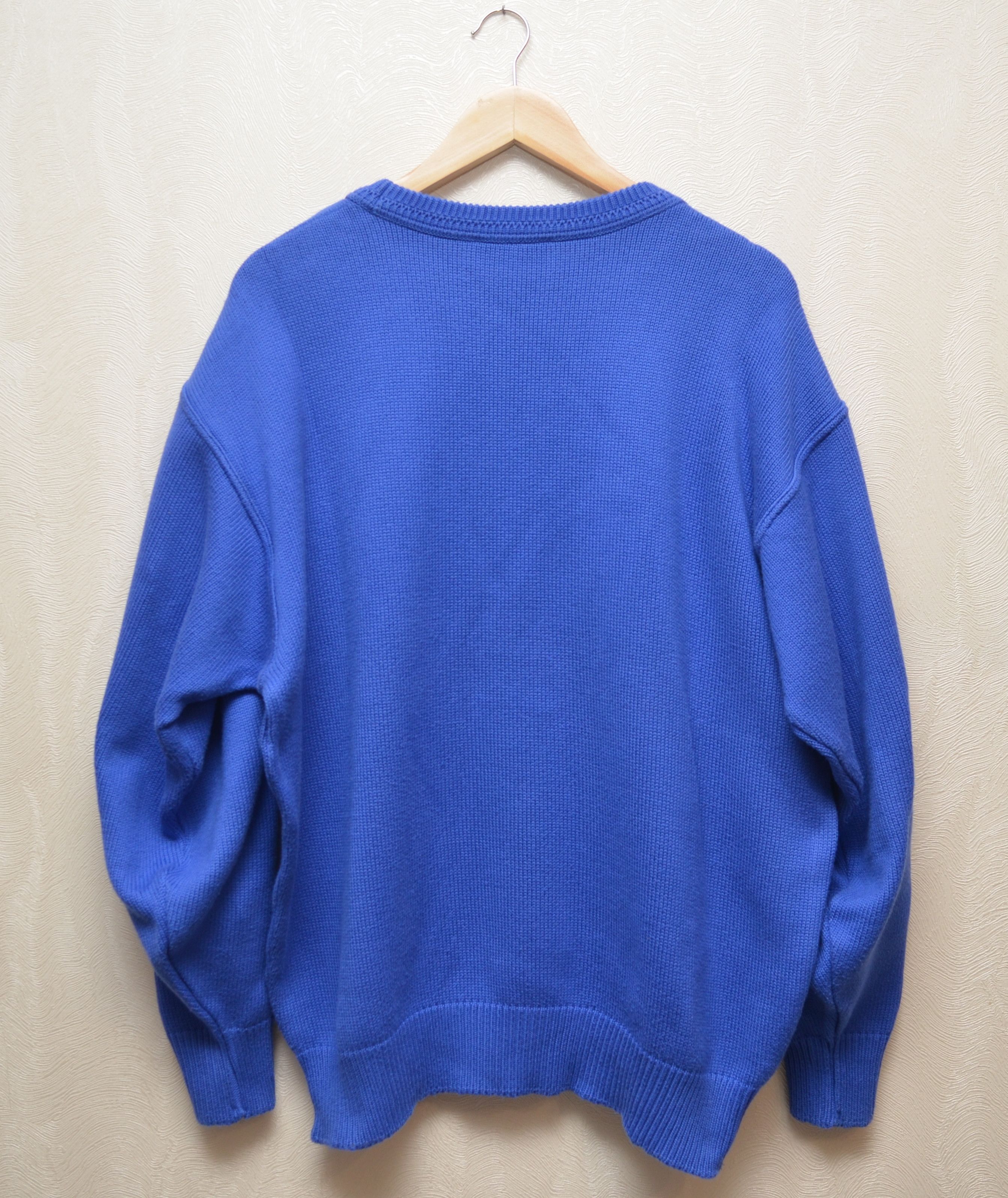 Carlo Colucci × Vintage Carlo Colucci Blue Logo Knit Sweater Size 54 Large Vintage Size US L / EU 52-54 / 3 - 6 Thumbnail