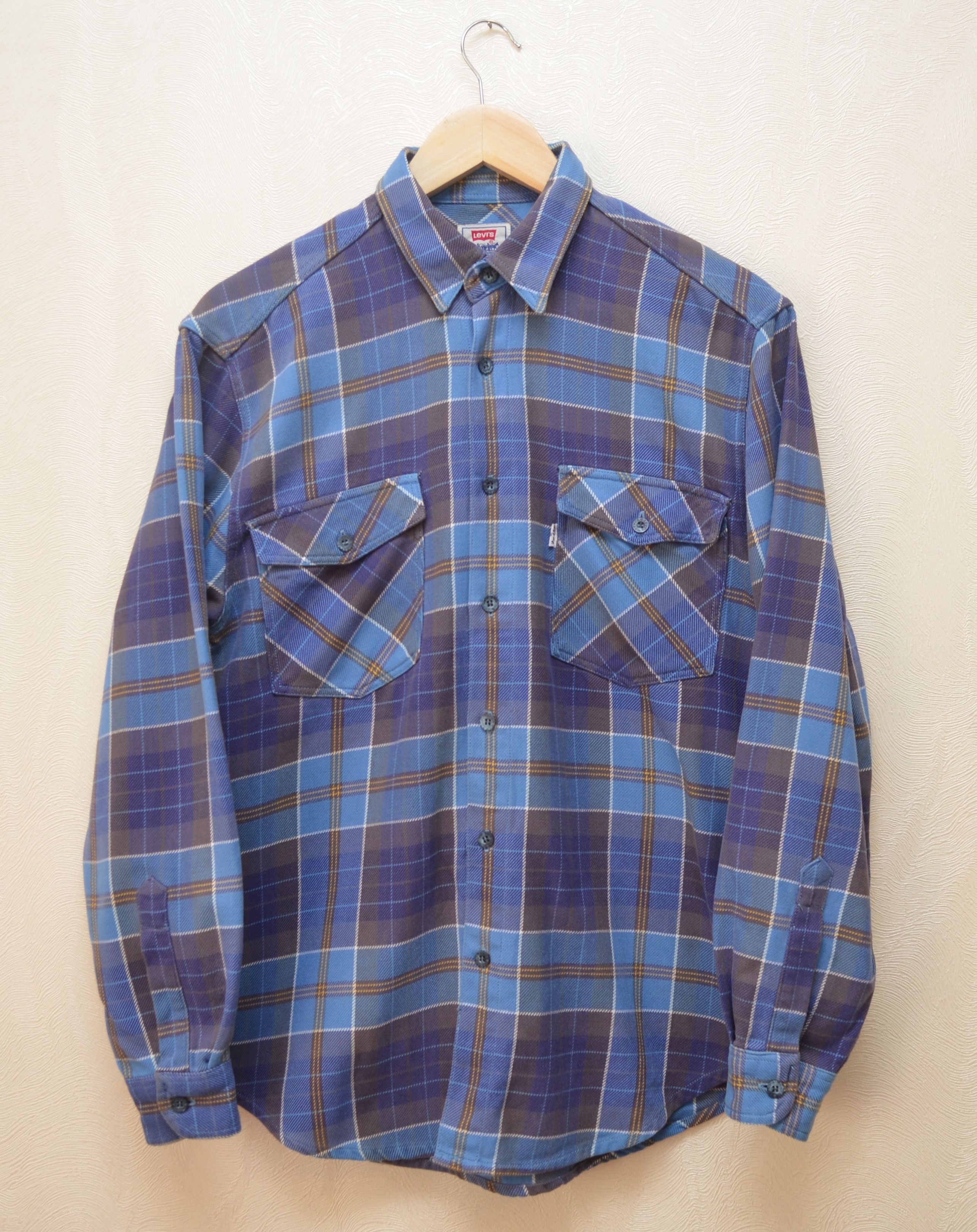 Levi's × Levi's Vintage Clothing × Vintage Levis Vintage Check Plaid Flannel Blue Shirt Size S Rare 90s Size US S / EU 44-46 / 1 - 1 Thumbnail
