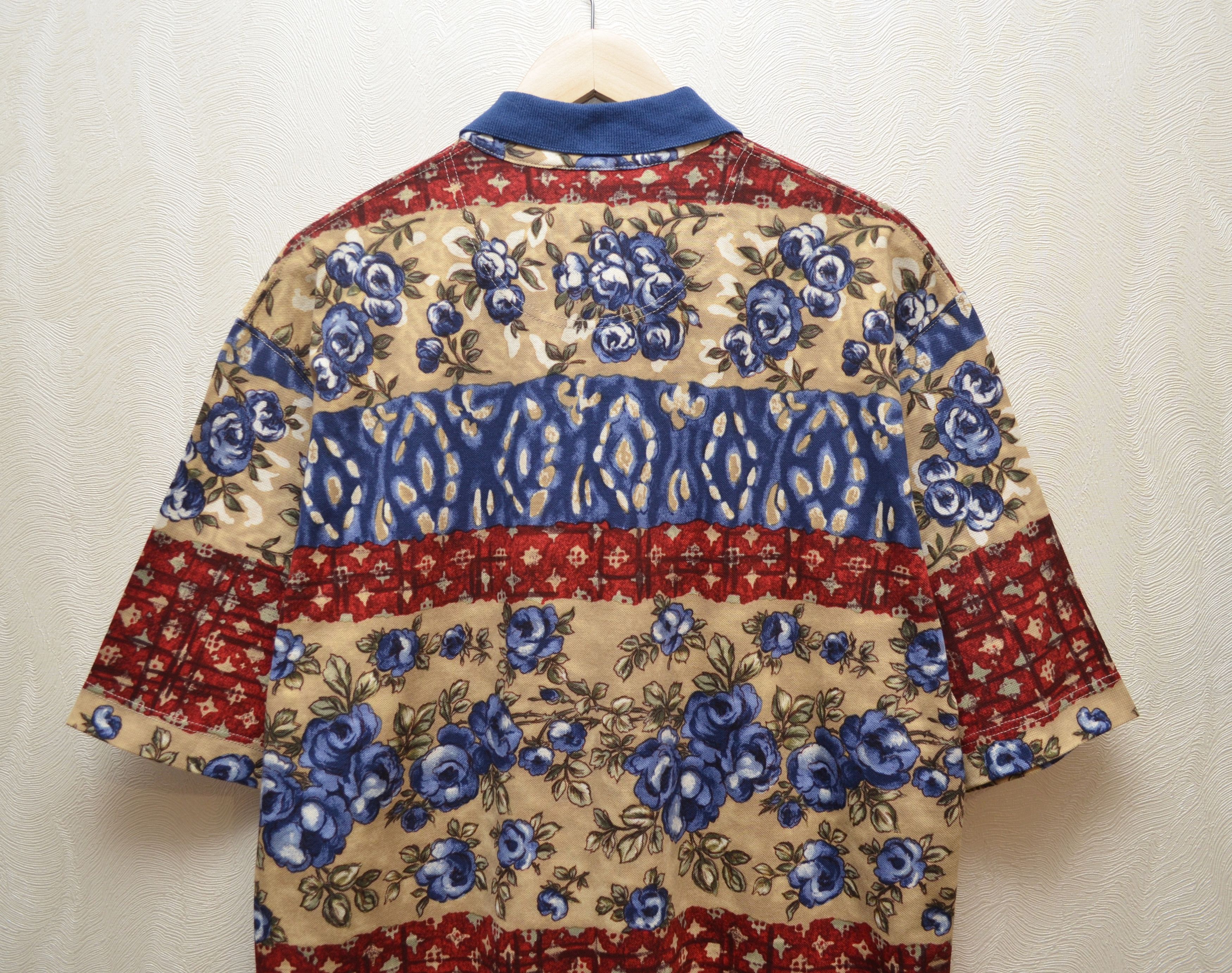Vintage Vintage Fiume Flower Abstract Polo Shirt Overprint Sz L 90s Size US L / EU 52-54 / 3 - 5 Thumbnail