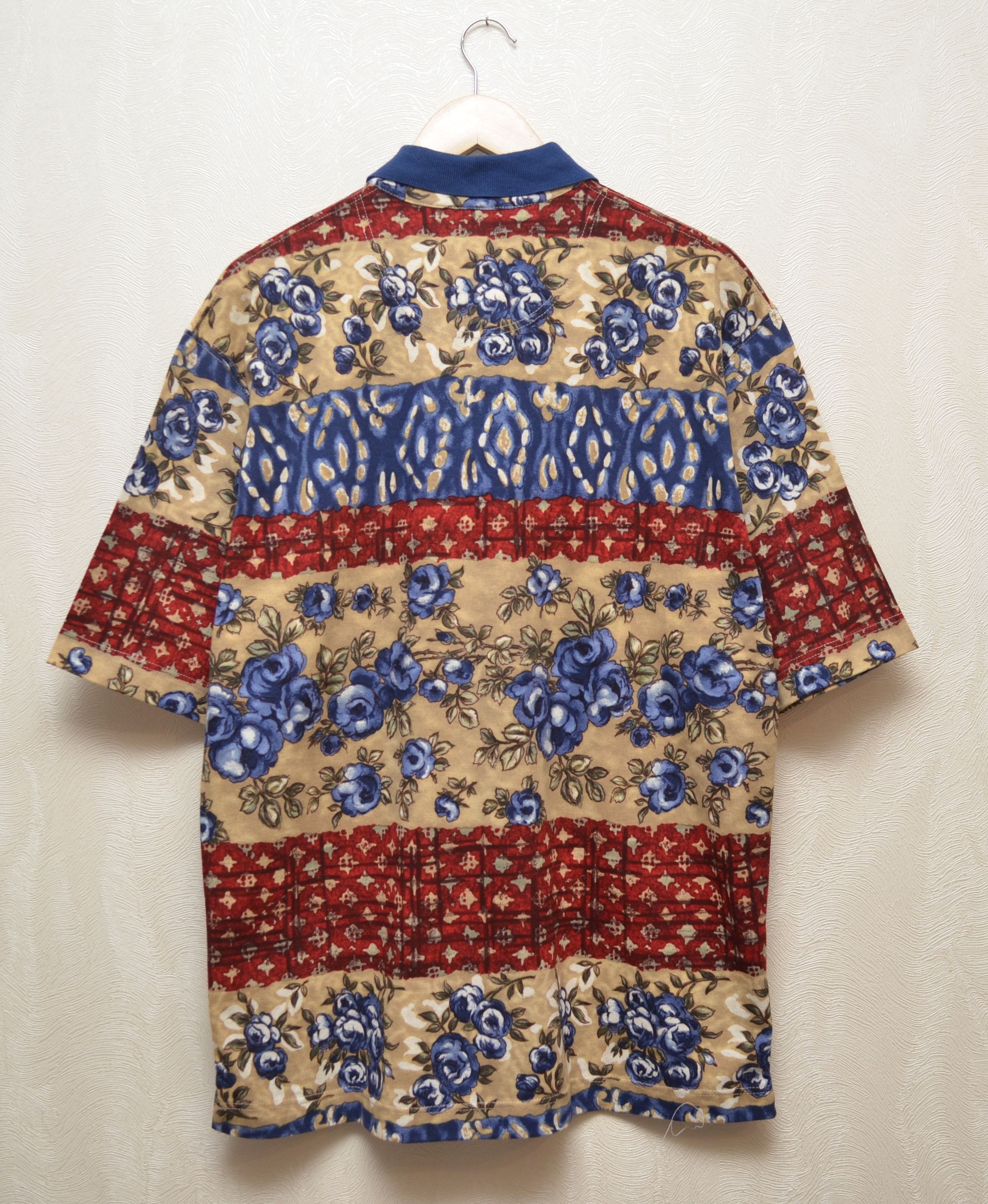 Vintage Vintage Fiume Flower Abstract Polo Shirt Overprint Sz L 90s Size US L / EU 52-54 / 3 - 4 Thumbnail