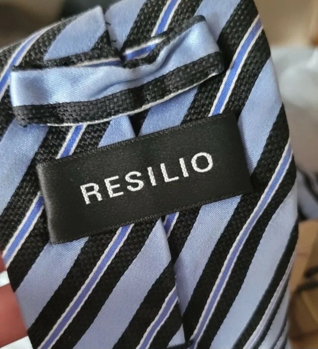 Other Resilio Blue Black Stripe Tie Regular 58" Size ONE SIZE - 3 Thumbnail